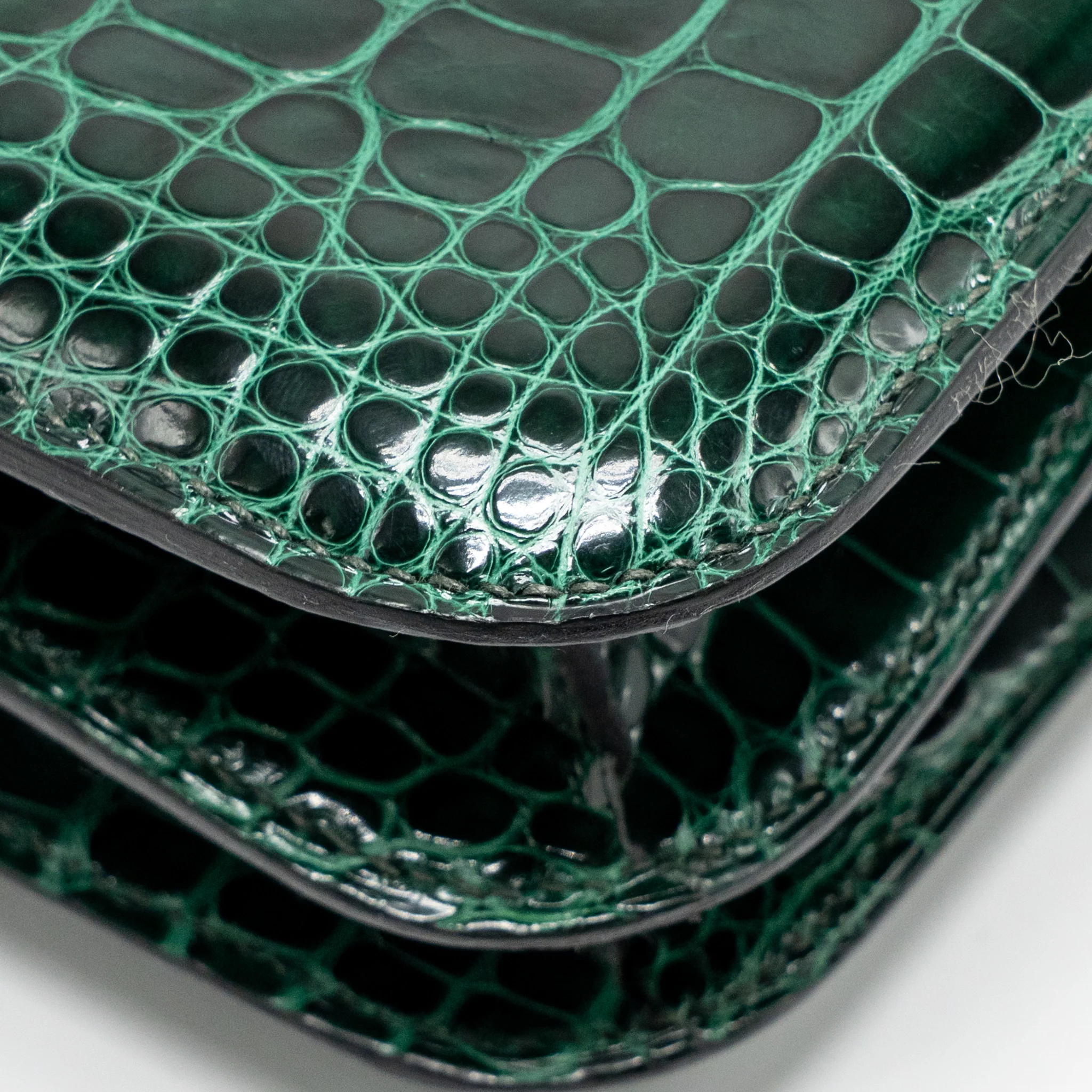 Hermes mini constance shiny alligator mississippiensis vert fonce GHW stamp U - Image 10