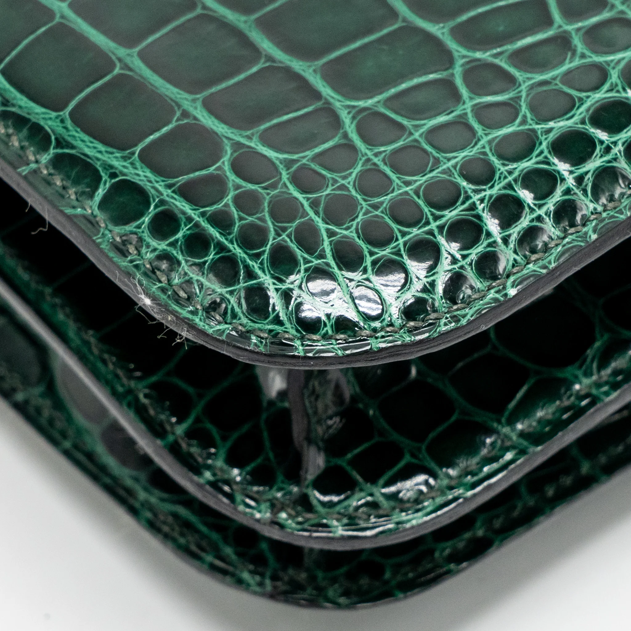 Hermes mini constance shiny alligator mississippiensis vert fonce GHW stamp U - Image 11