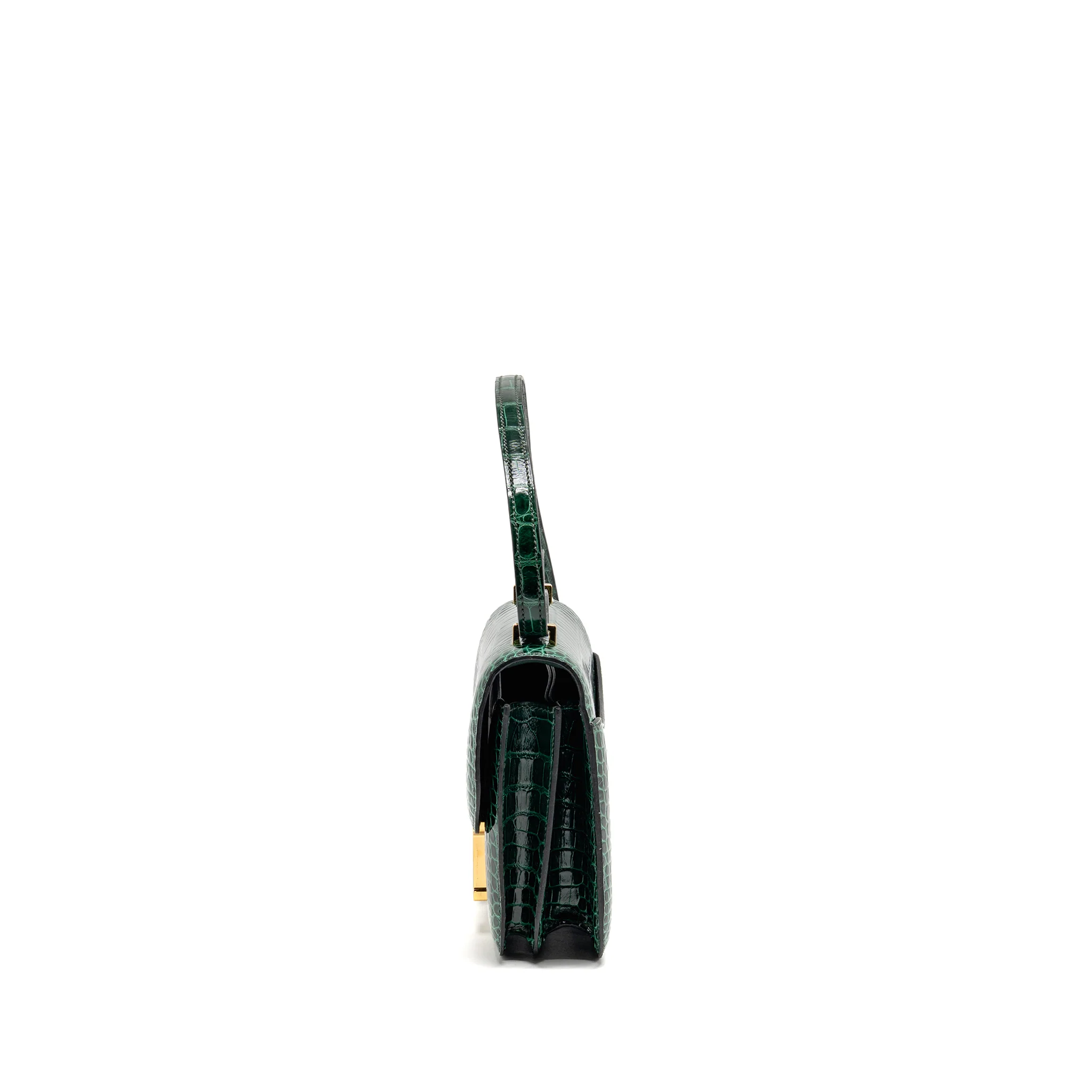 Hermes mini constance shiny alligator mississippiensis vert fonce GHW stamp U - Image 4