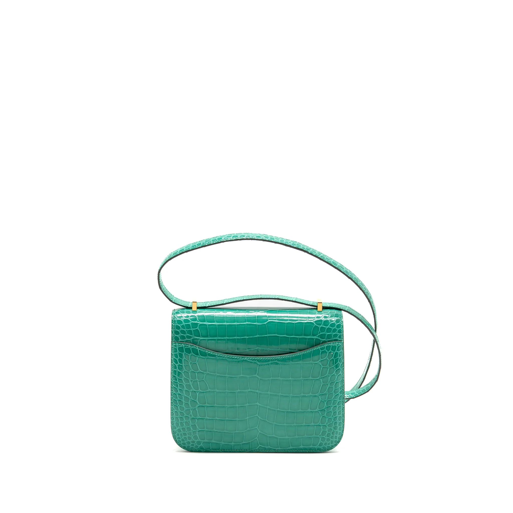Hermes mini constance shiny alligator mississippiensis vert jade GHW stamp U - Image 2