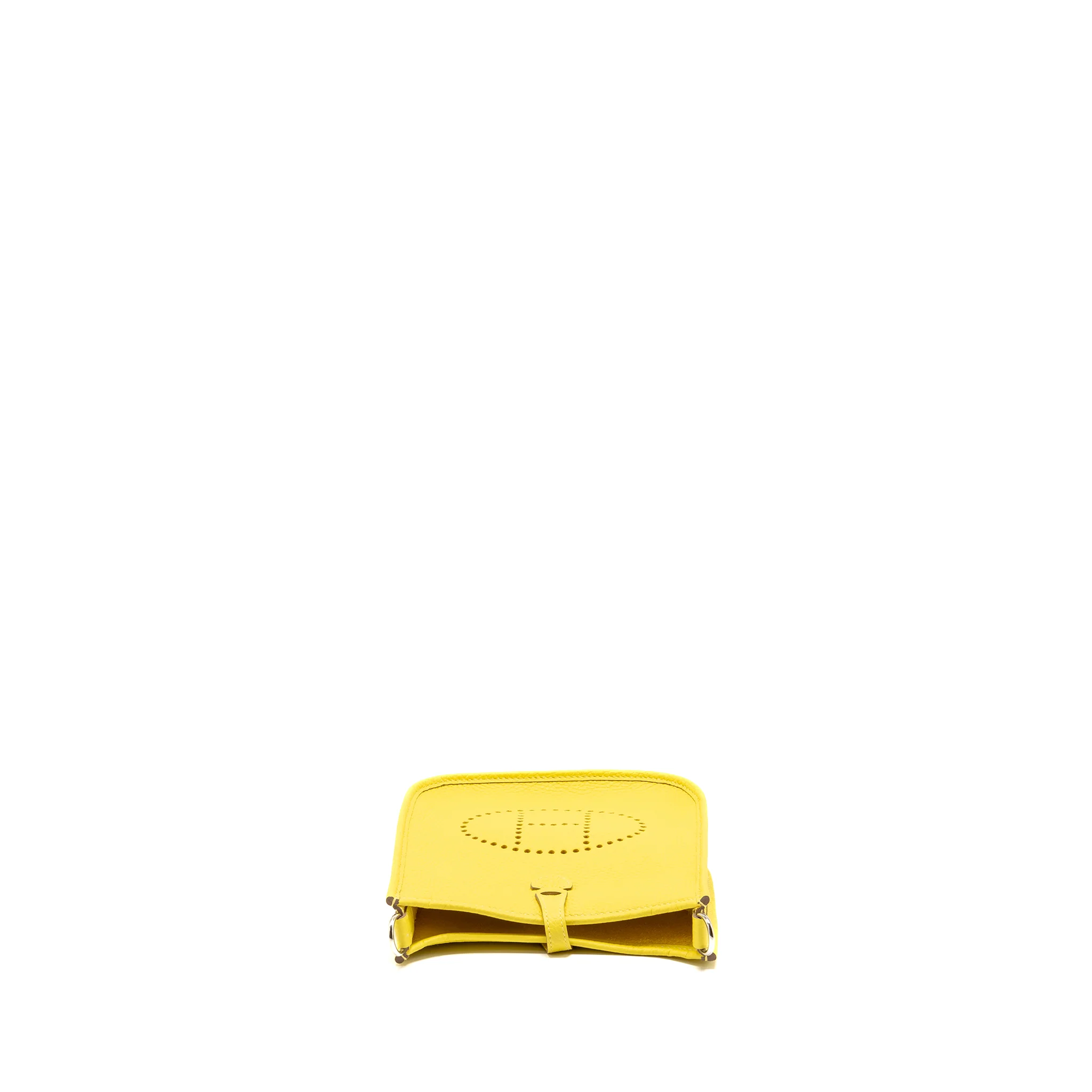 Hermes Mini Evelyne Clemence Lime SHW Stamp U - Image 5