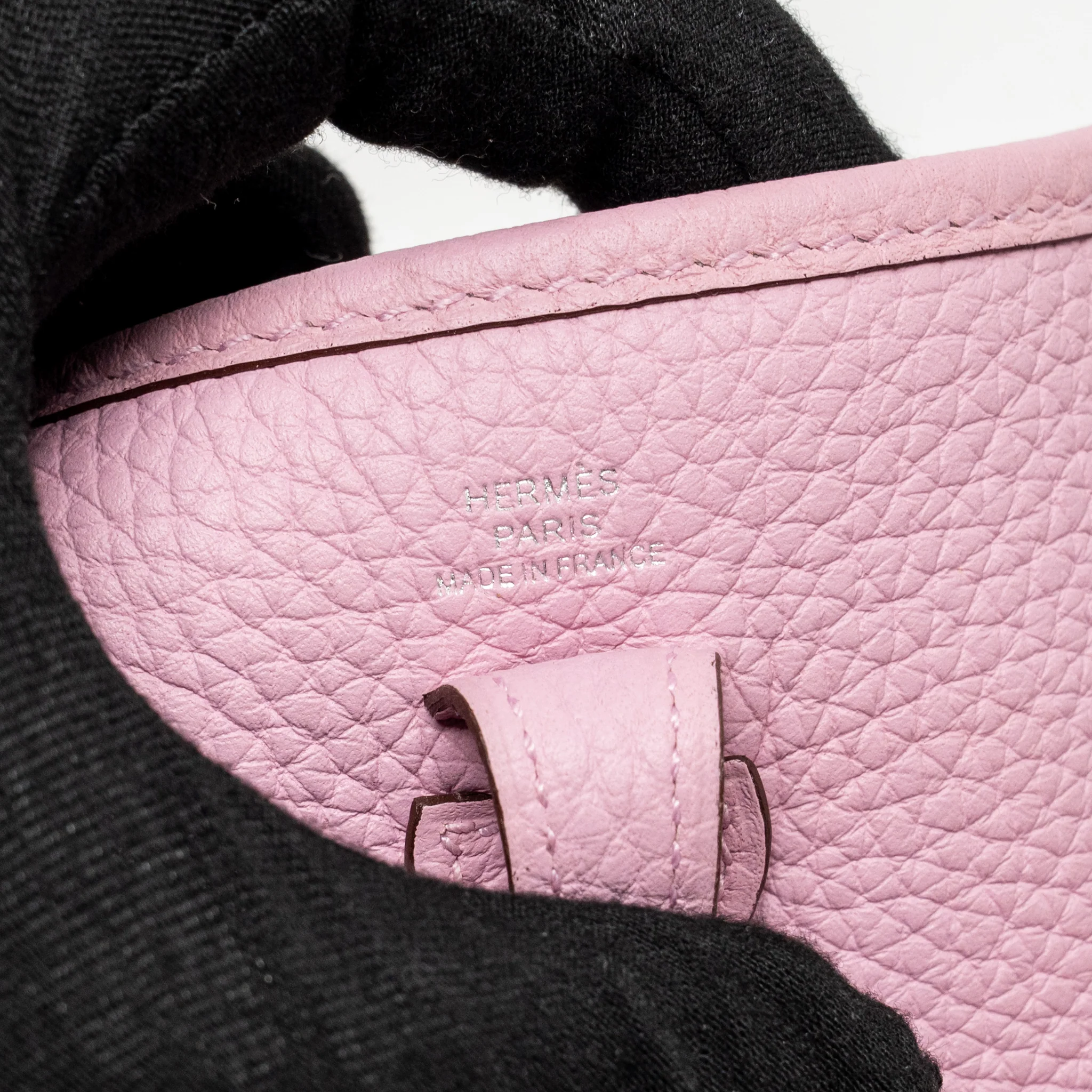 Hermes Mini Evelyne Clemence Mauve Sylvestre SHW Stamp U - Image 14