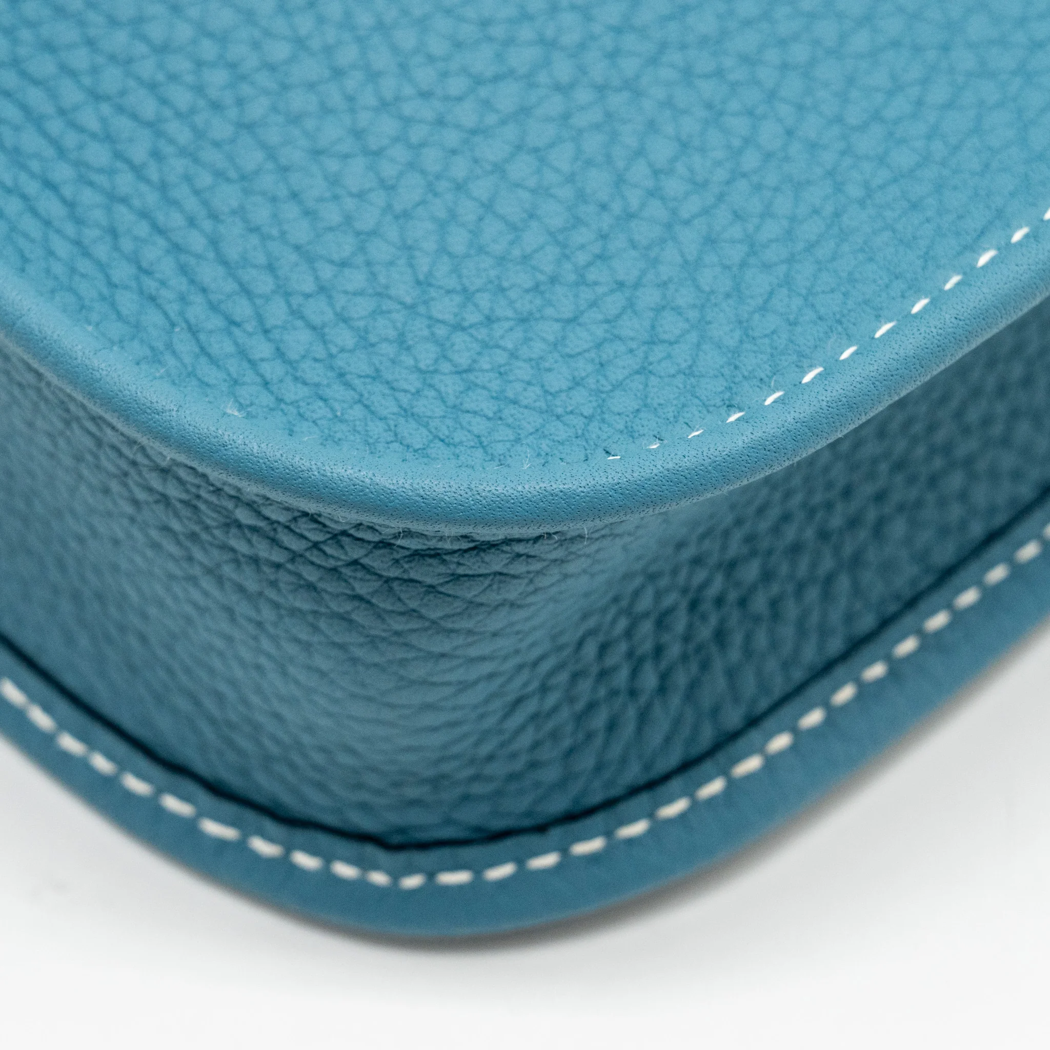 Hermes Mini Evelyne Clemence New Blue Jean SHW Stamp W - Image 10