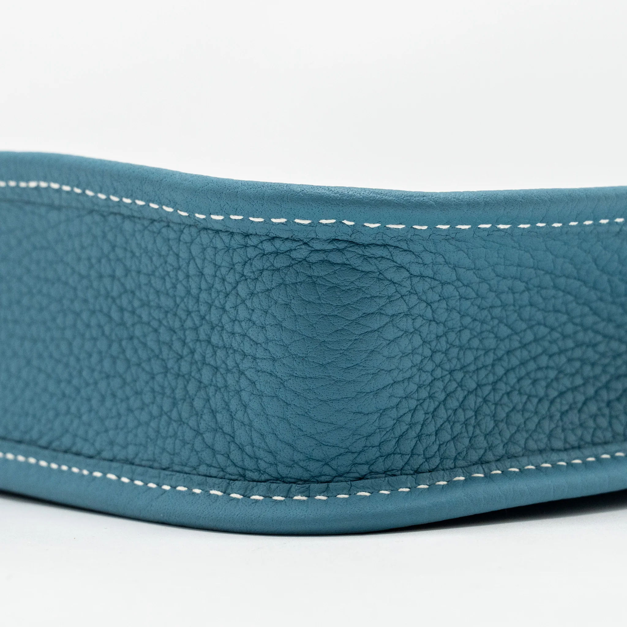 Hermes Mini Evelyne Clemence New Blue Jean SHW Stamp W - Image 7