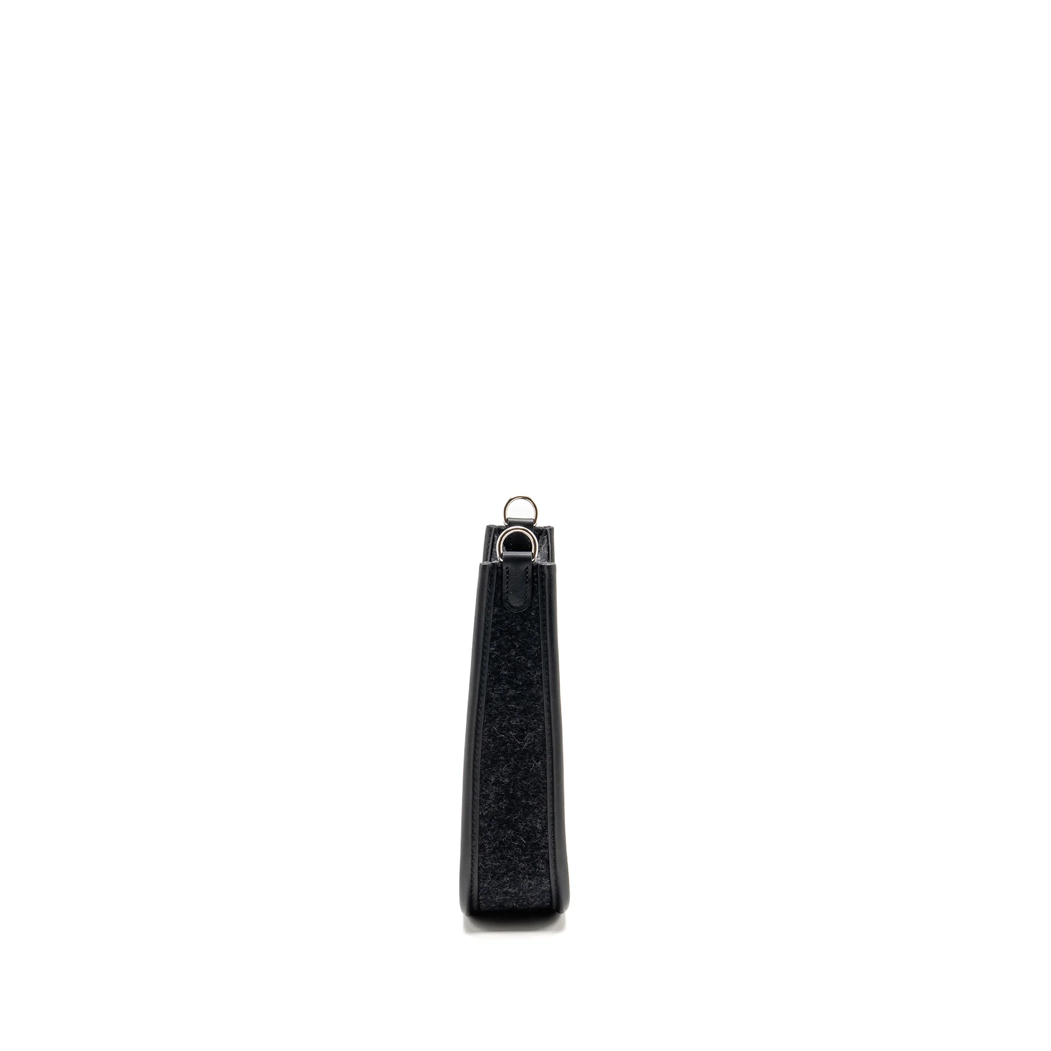 Hermes Mini Evelyne Feutre/Swift/Sangle Wool Graphite/Black SHW Stamp U - Image 3