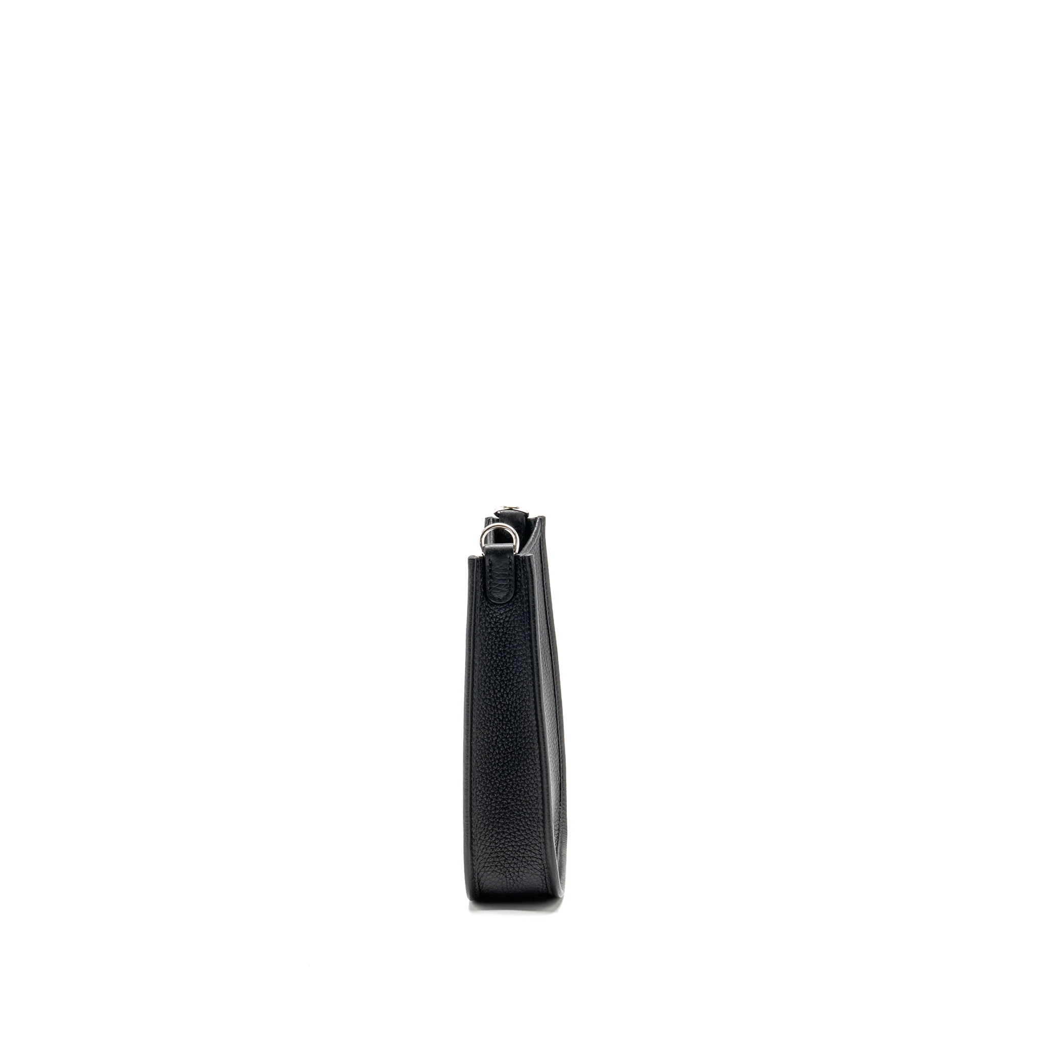 Hermes mini evelyne short clemence black/gris misty SHW stamp W - Image 3