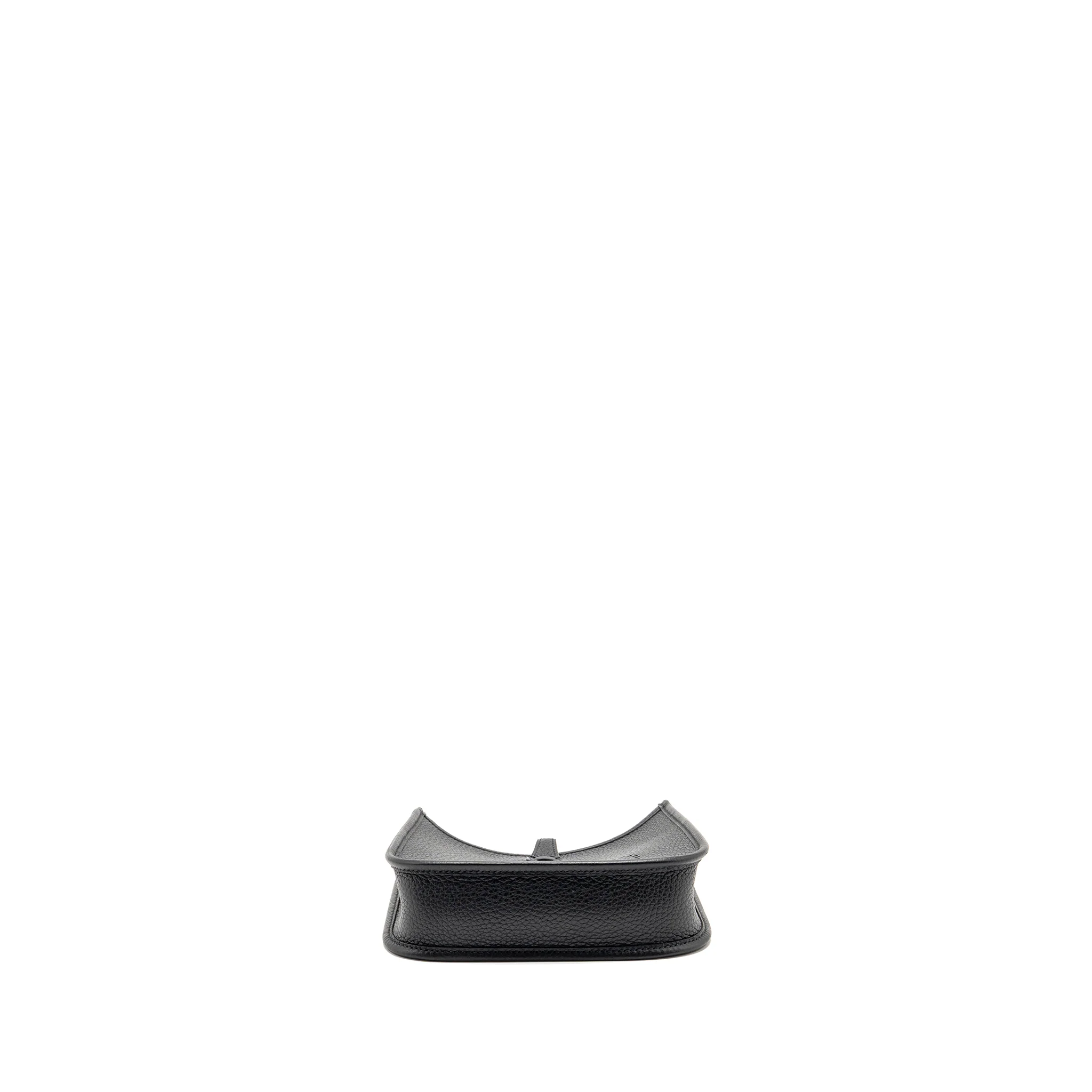 Hermes mini evelyne short clemence black/gris misty SHW stamp W - Image 6
