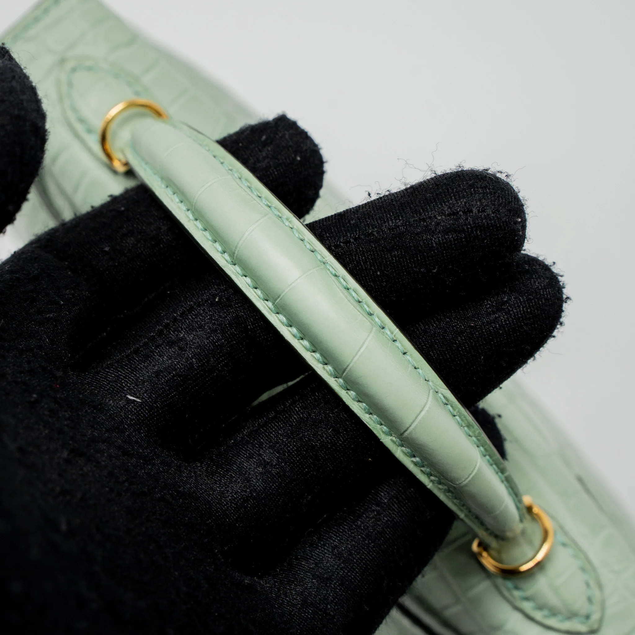 Hermes Mini Kelly Alligator Mississippiensis Matte 6U Vert D’eau GHW Stamp U - Image 9