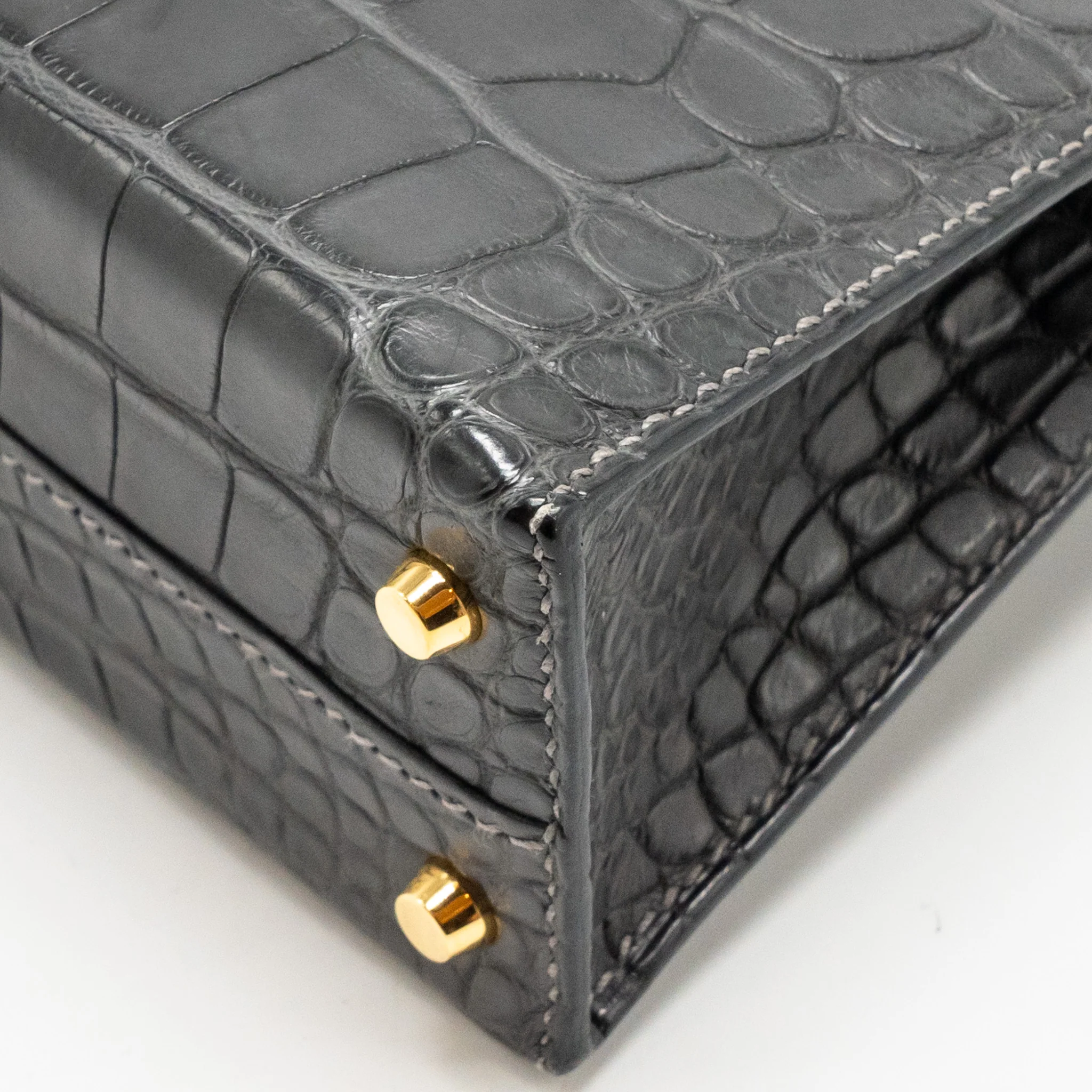 Hermes mini kelly II alligator mississippiensis matt 88 graphite GHW Stamp D - Image 12