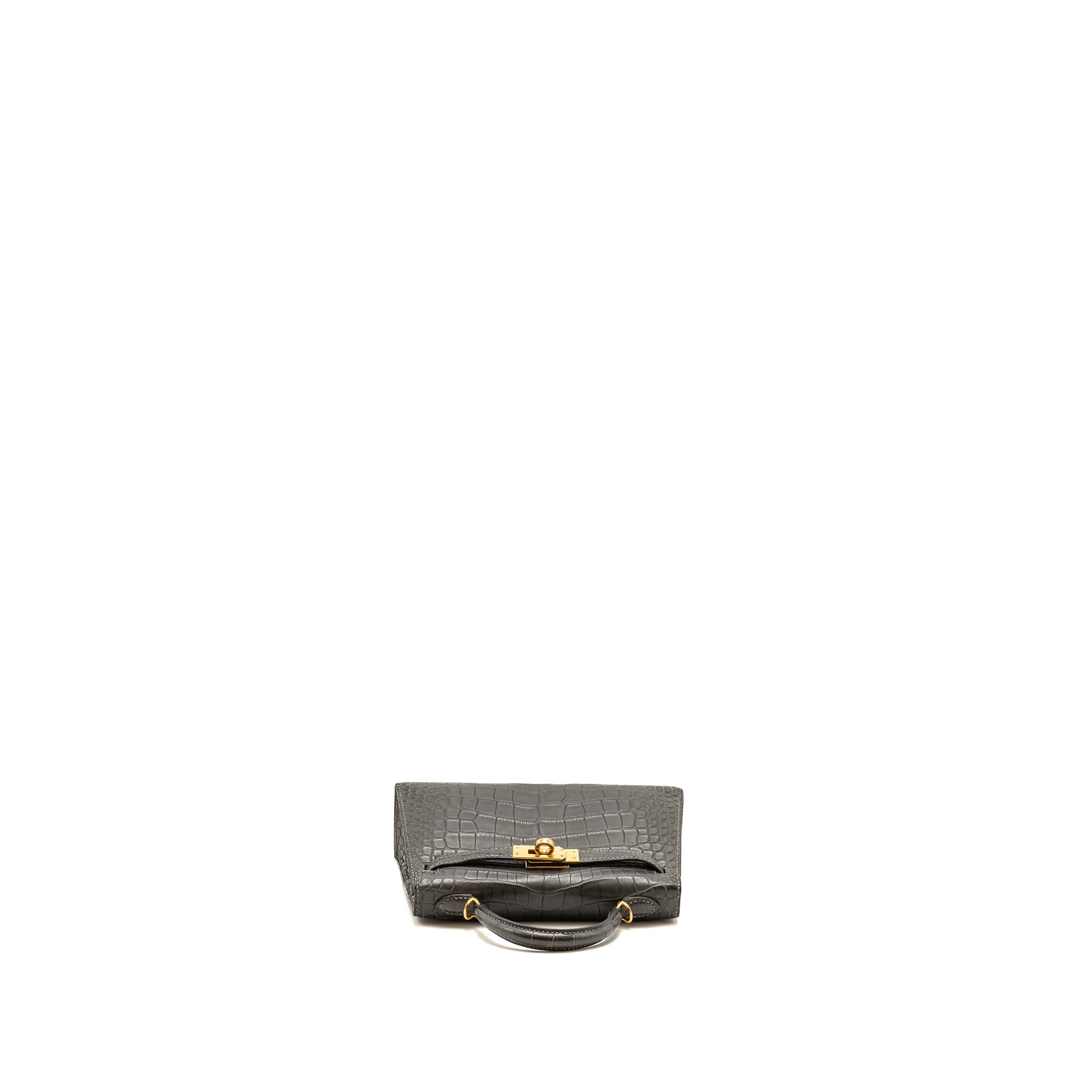 Hermes mini kelly II alligator mississippiensis matt 88 graphite GHW Stamp D - Image 5