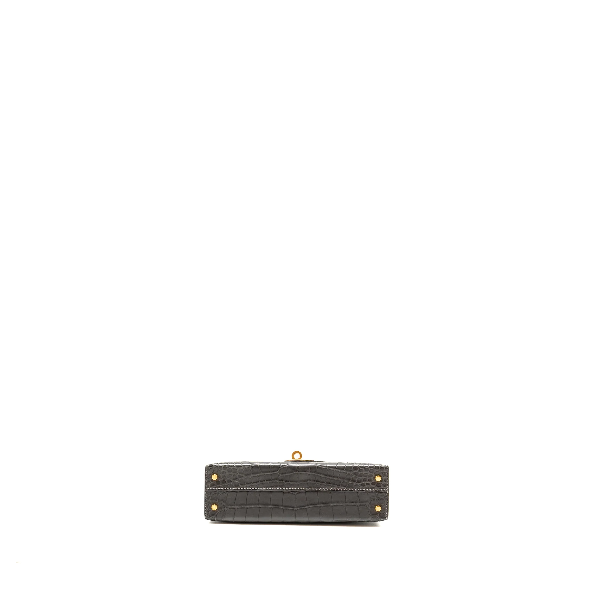 Hermes mini kelly II alligator mississippiensis matt 88 graphite GHW Stamp D - Image 6