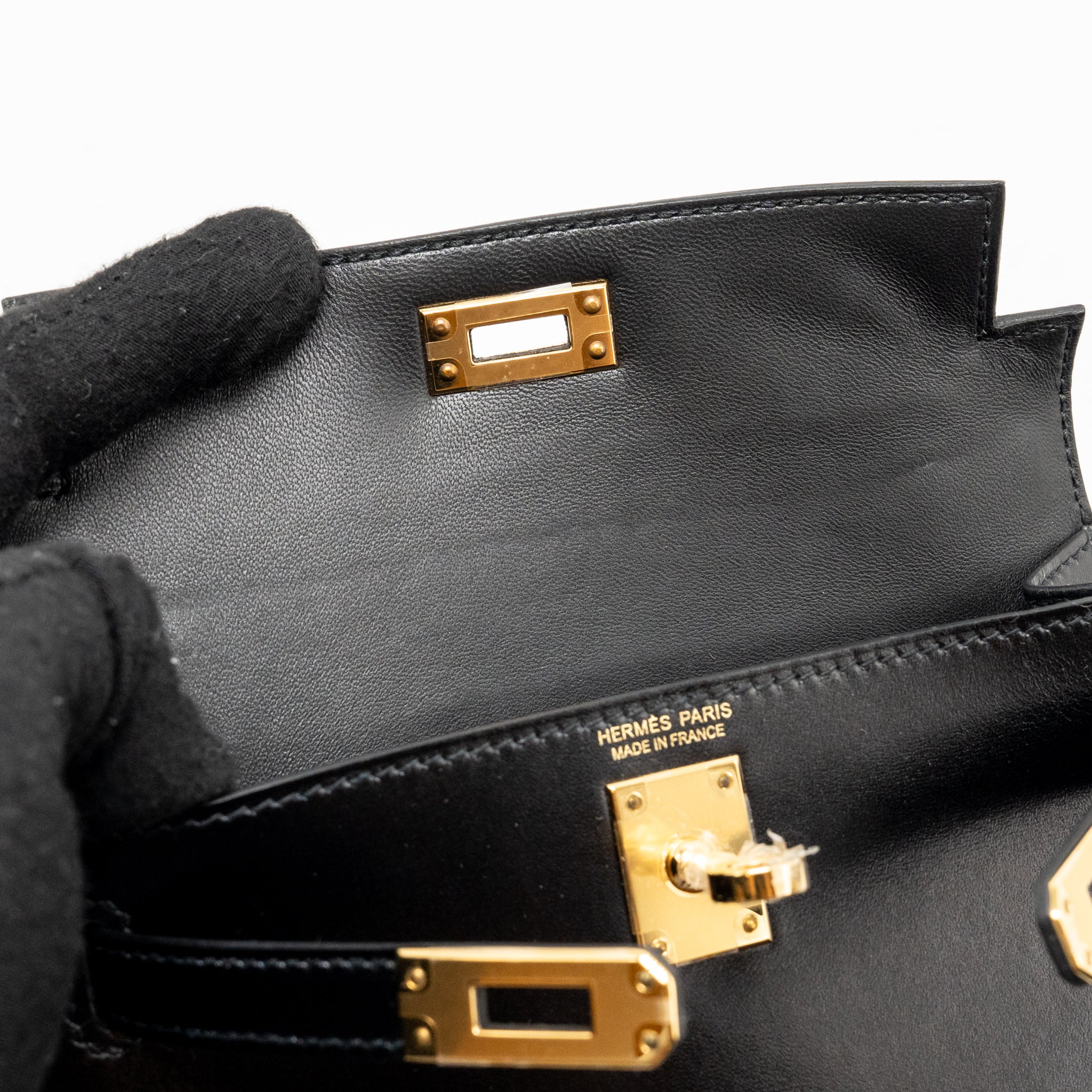 Hermes Mini Kelly II Box Black GHW Stamp Z - Image 17