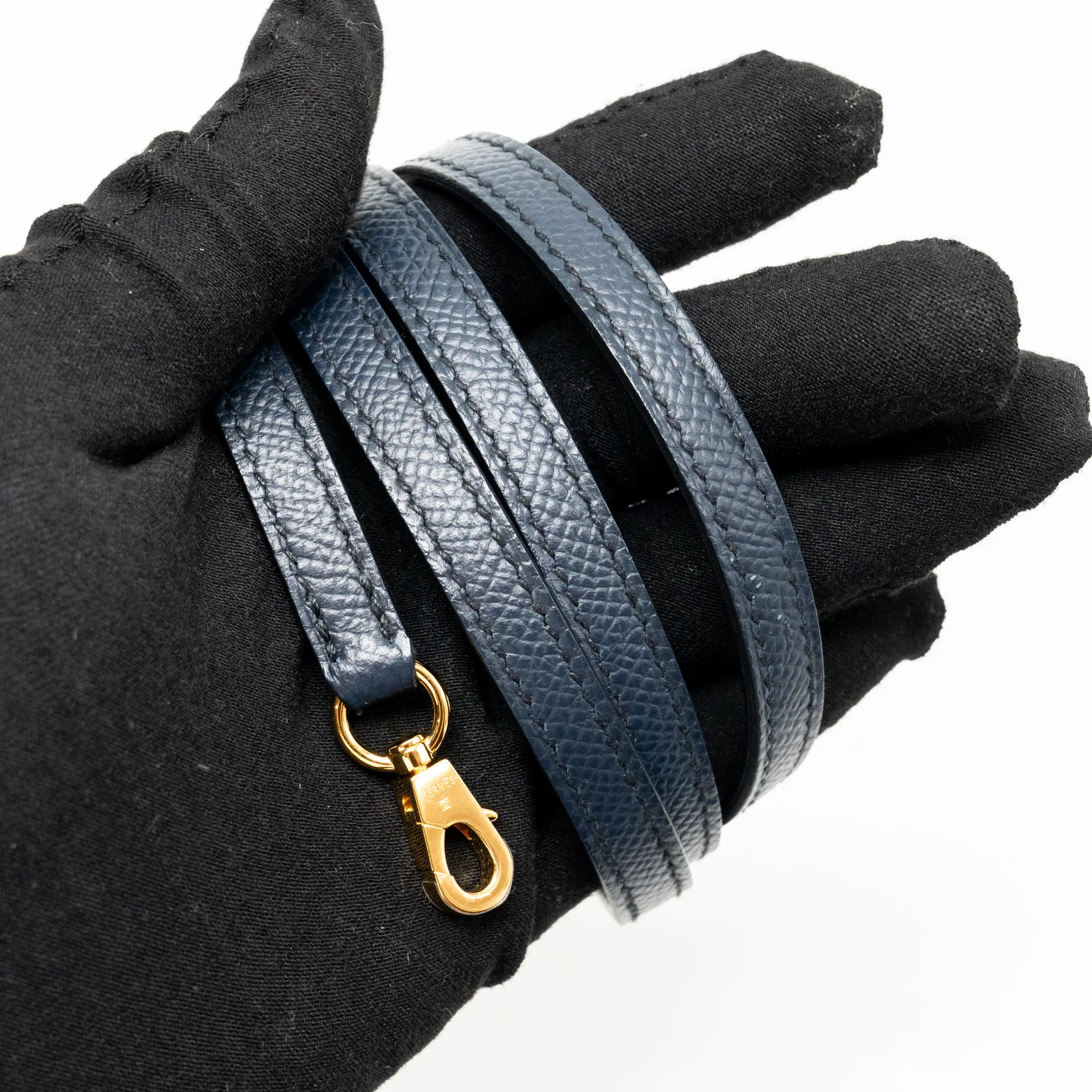 Hermes Mini Kelly II Casaque Epsom Bleu Indigo/Noir/Rouge Grenat GHW Stamp Z - Image 20