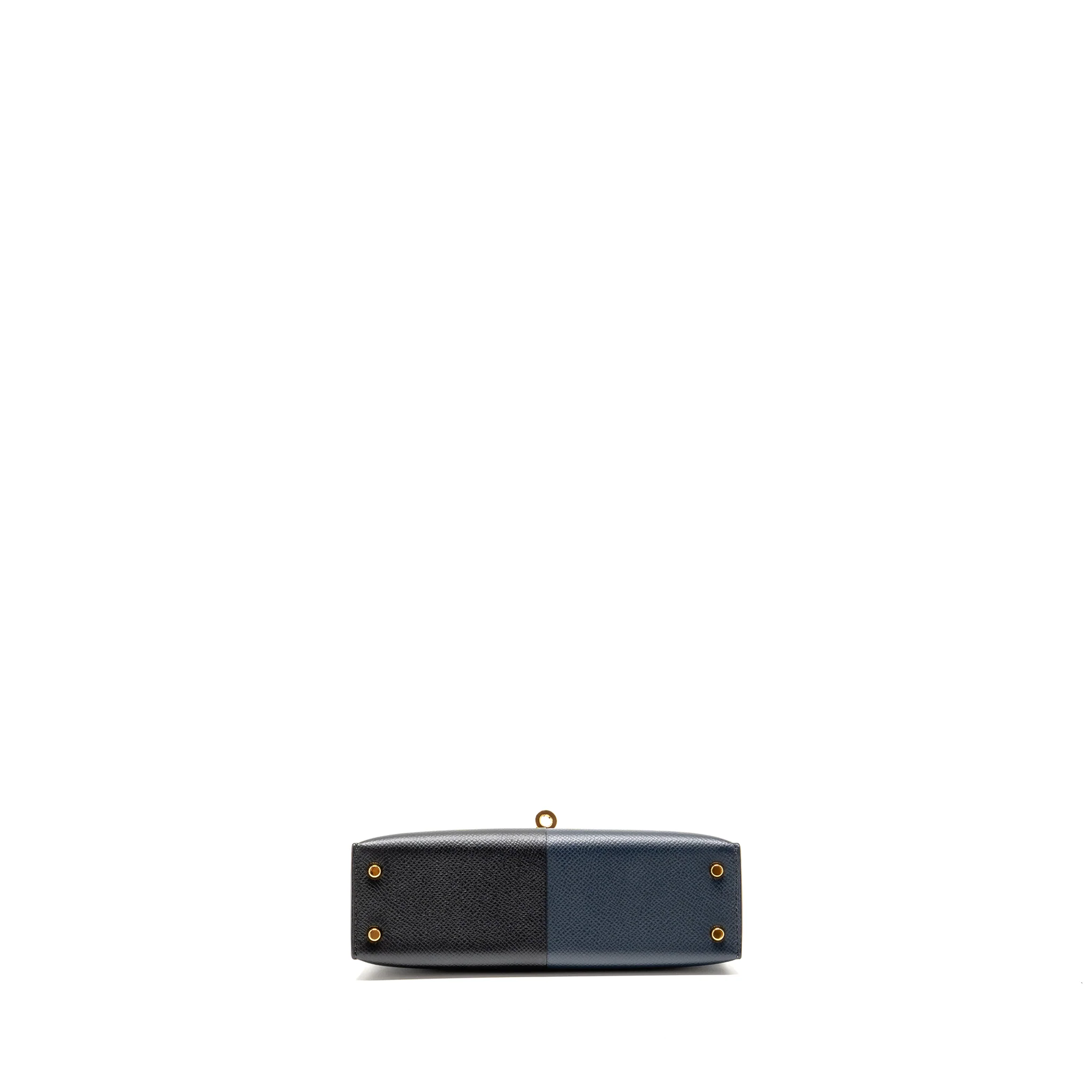 Hermes Mini Kelly II Casaque Epsom Bleu Indigo/Noir/Rouge Grenat GHW Stamp Z - Image 6