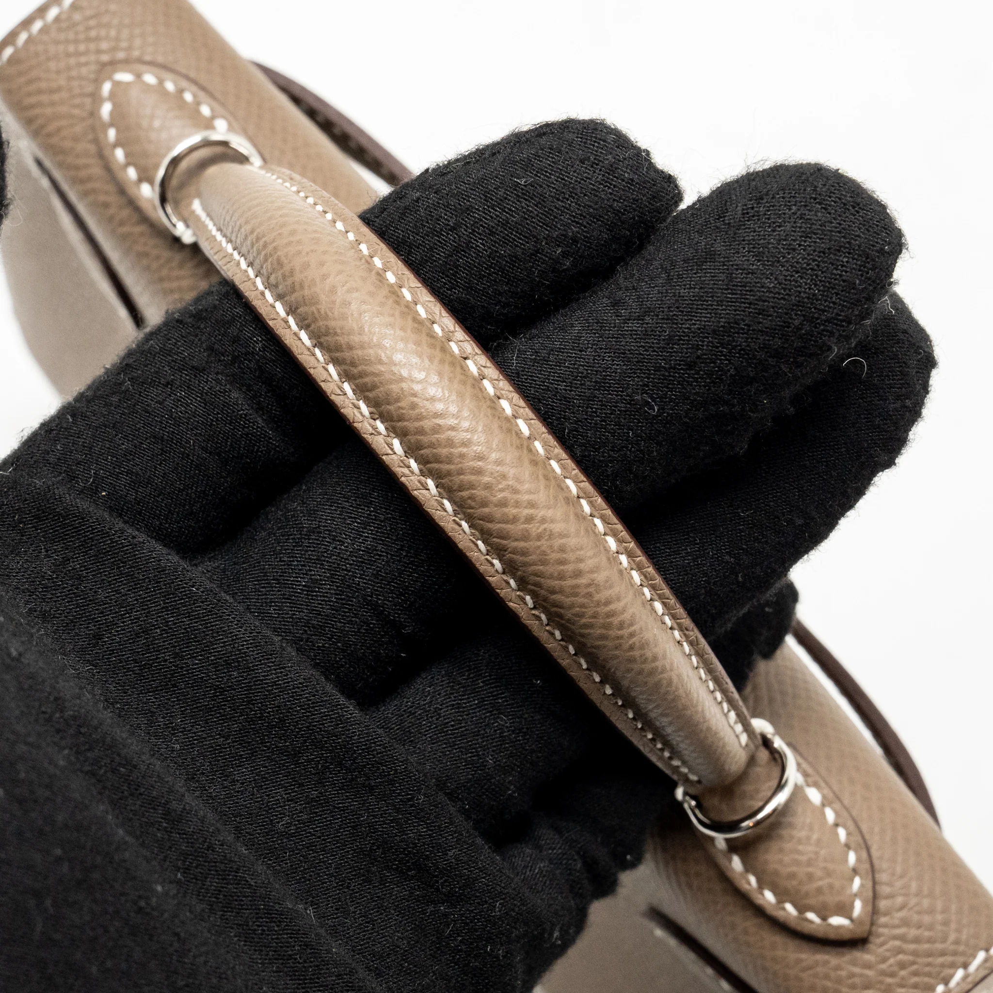 Hermes Mini Kelly II Epsom Etoupe SHW Stamp K - Image 13