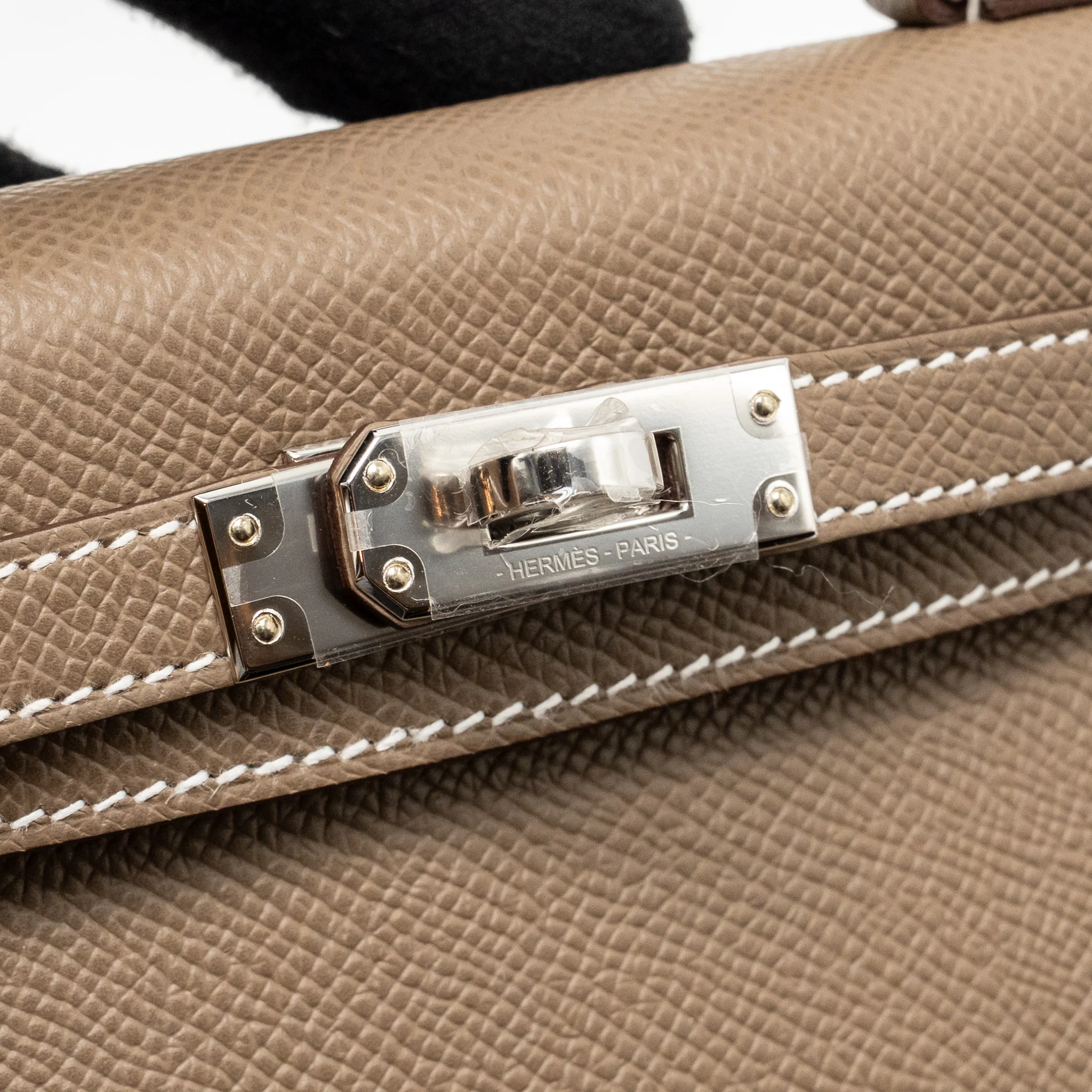 Hermes Mini Kelly II Epsom Etoupe SHW Stamp K - Image 14