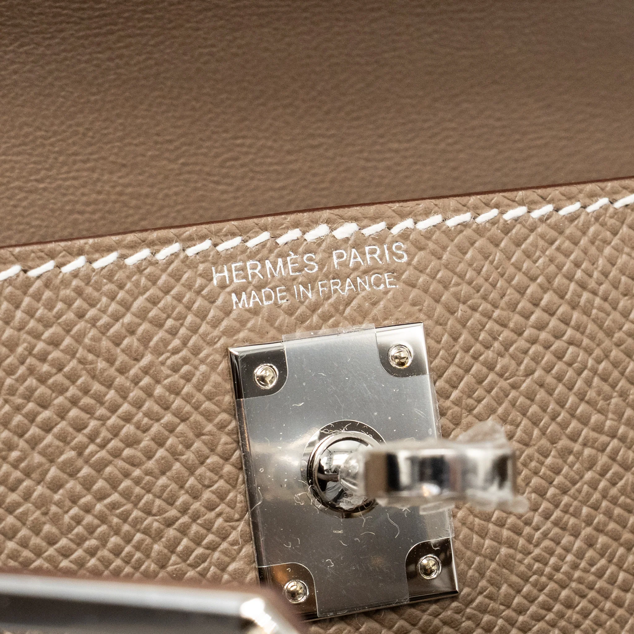 Hermes Mini Kelly II Epsom Etoupe SHW Stamp K - Image 15