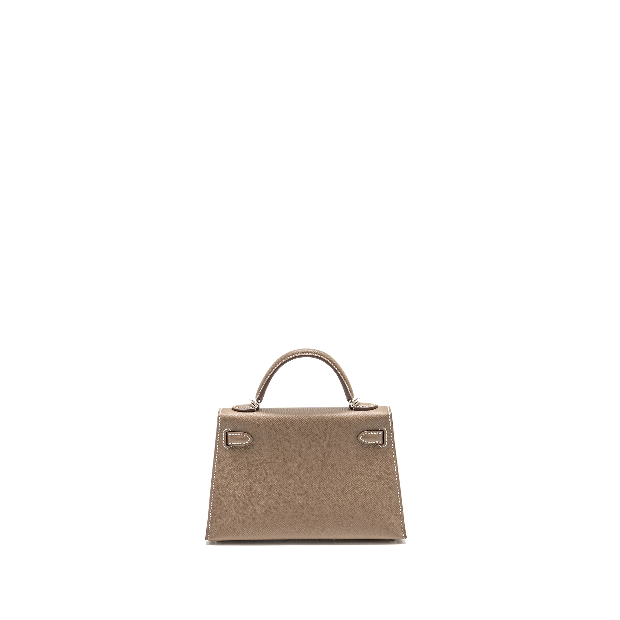 Hermes Mini Kelly II Epsom Etoupe SHW Stamp K - Image 2