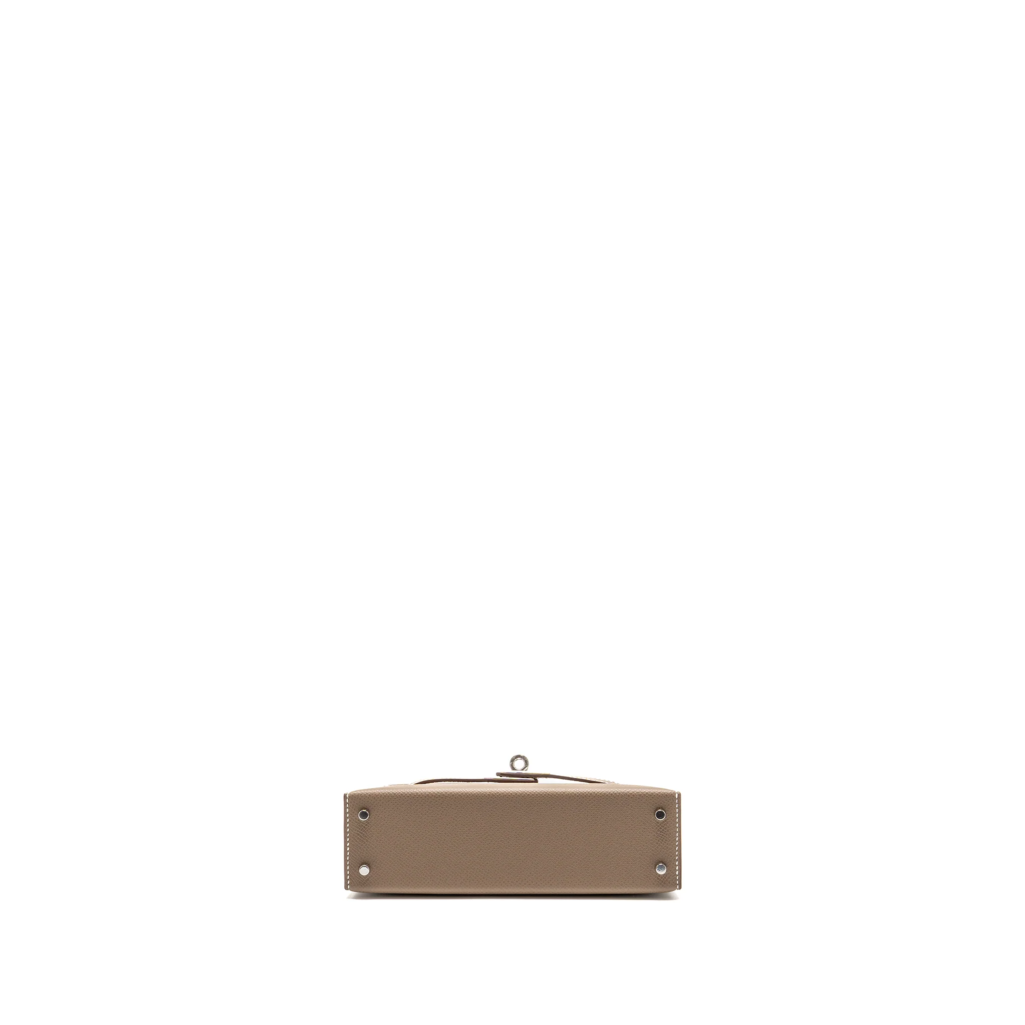 Hermes Mini Kelly II Epsom Etoupe SHW Stamp K - Image 6
