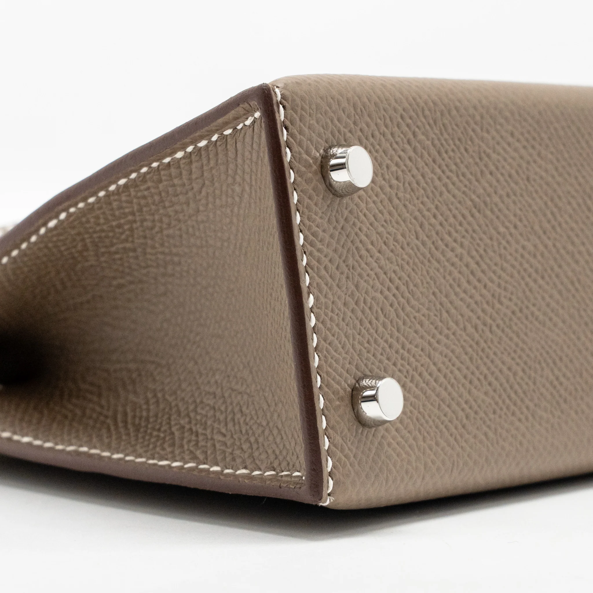 Hermes Mini Kelly II Epsom Etoupe SHW Stamp K - Image 7