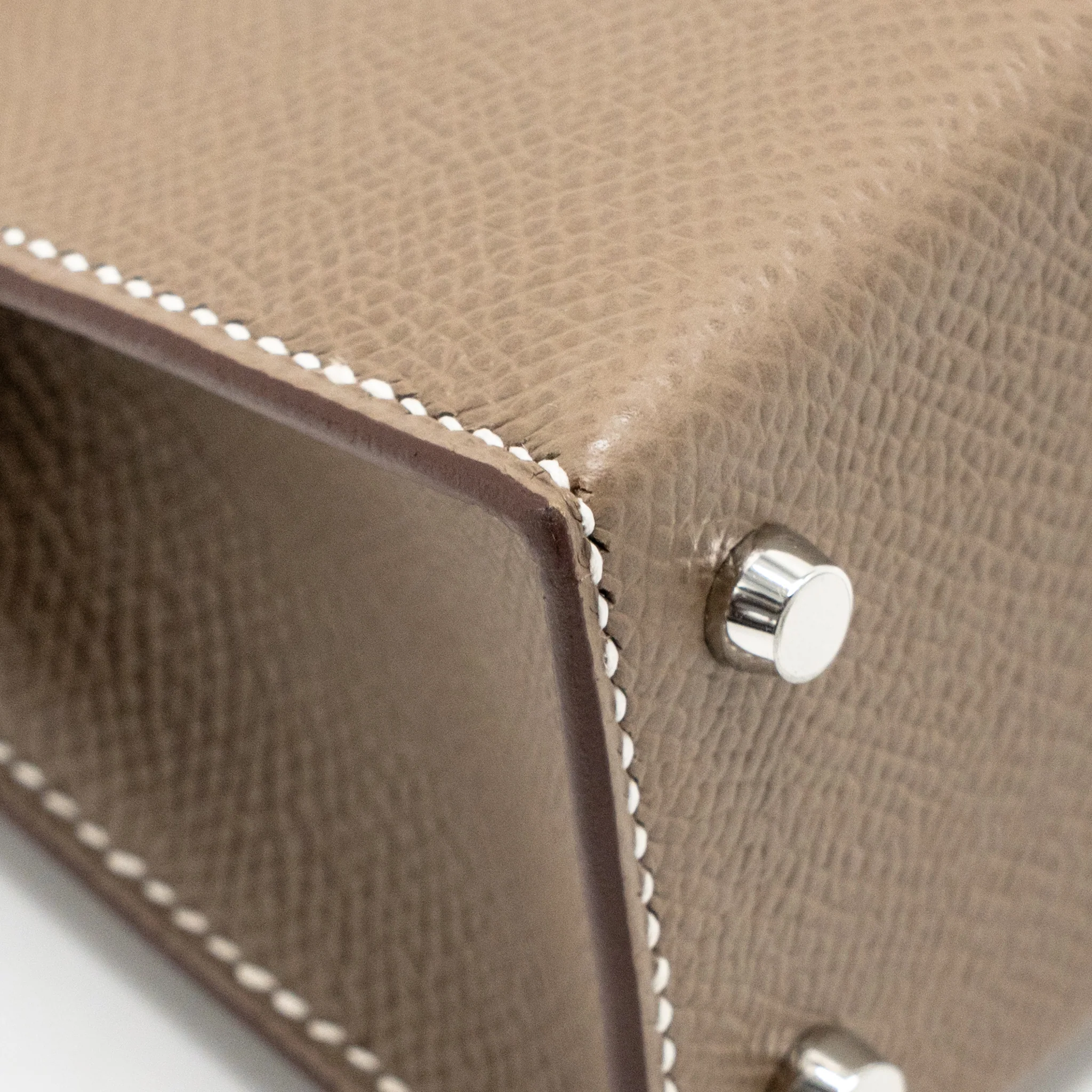 Hermes Mini Kelly II Epsom Etoupe SHW Stamp K - Image 9