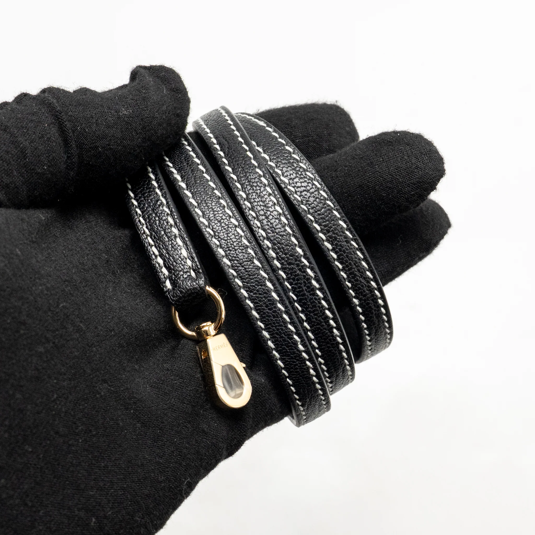 Hermes mini kelly II special order chèvre Mysore nata/black LGHW stamp K - Image 19