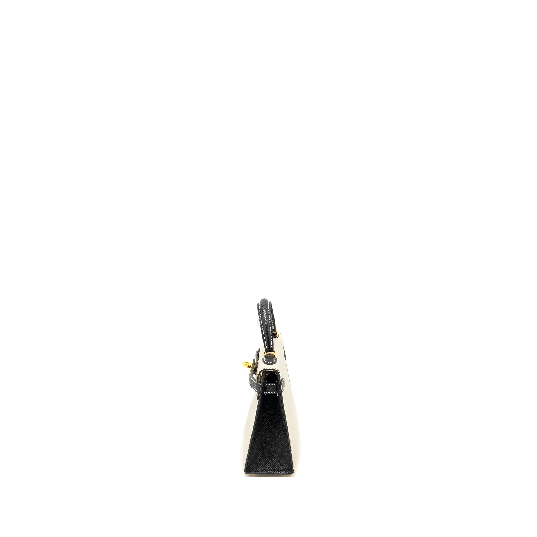 Hermes Mini Kelly Special Order Epsom Nata/Black GHW Stamp U - Image 4
