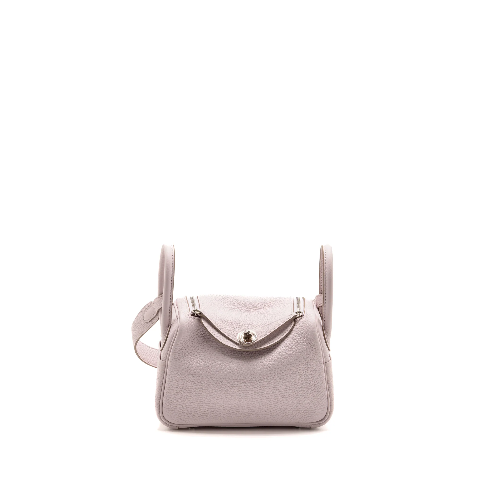 Hermes Mini Lindy clemence Mauve Pale SHW Stamp W