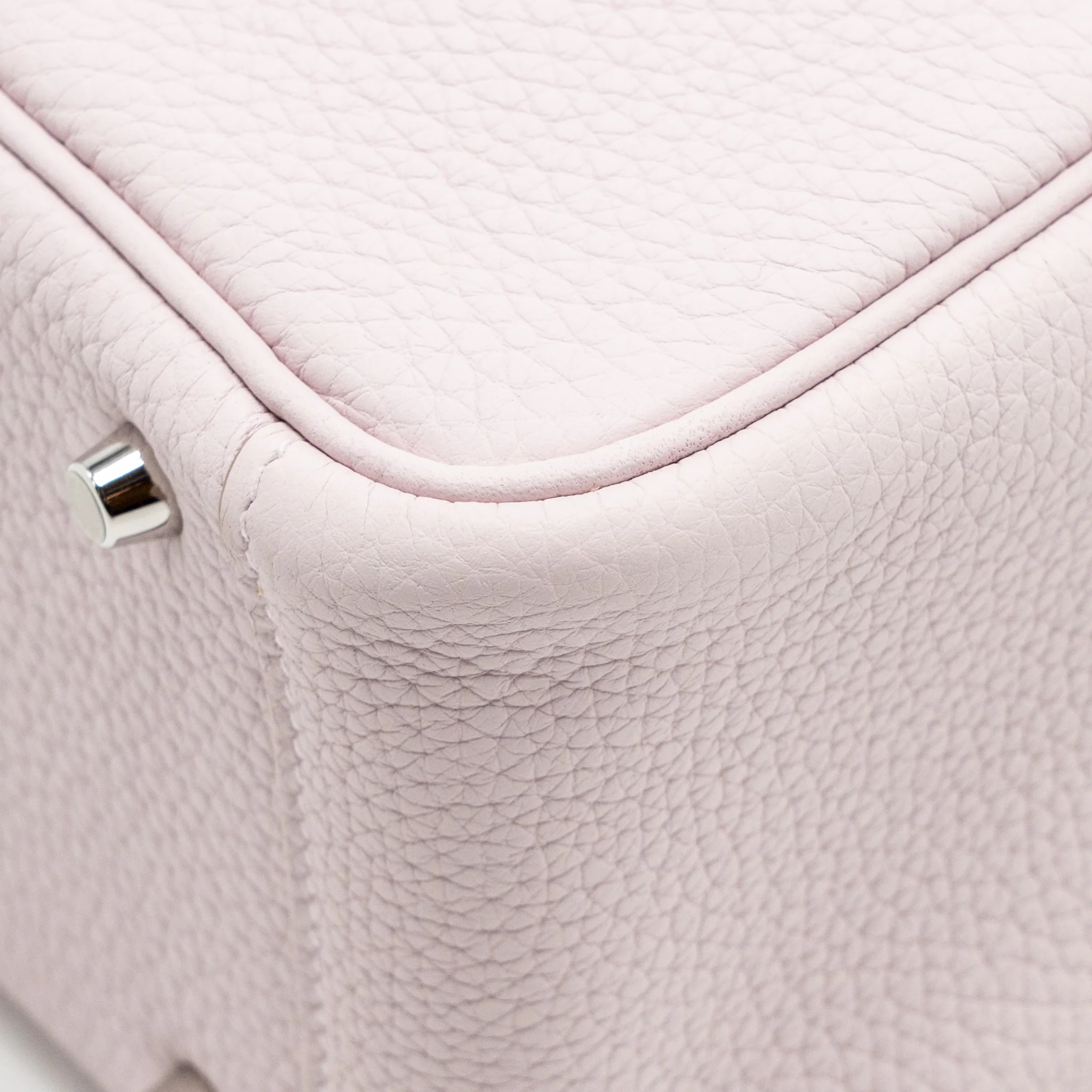 Hermes Mini Lindy clemence Mauve Pale SHW Stamp W - Image 10