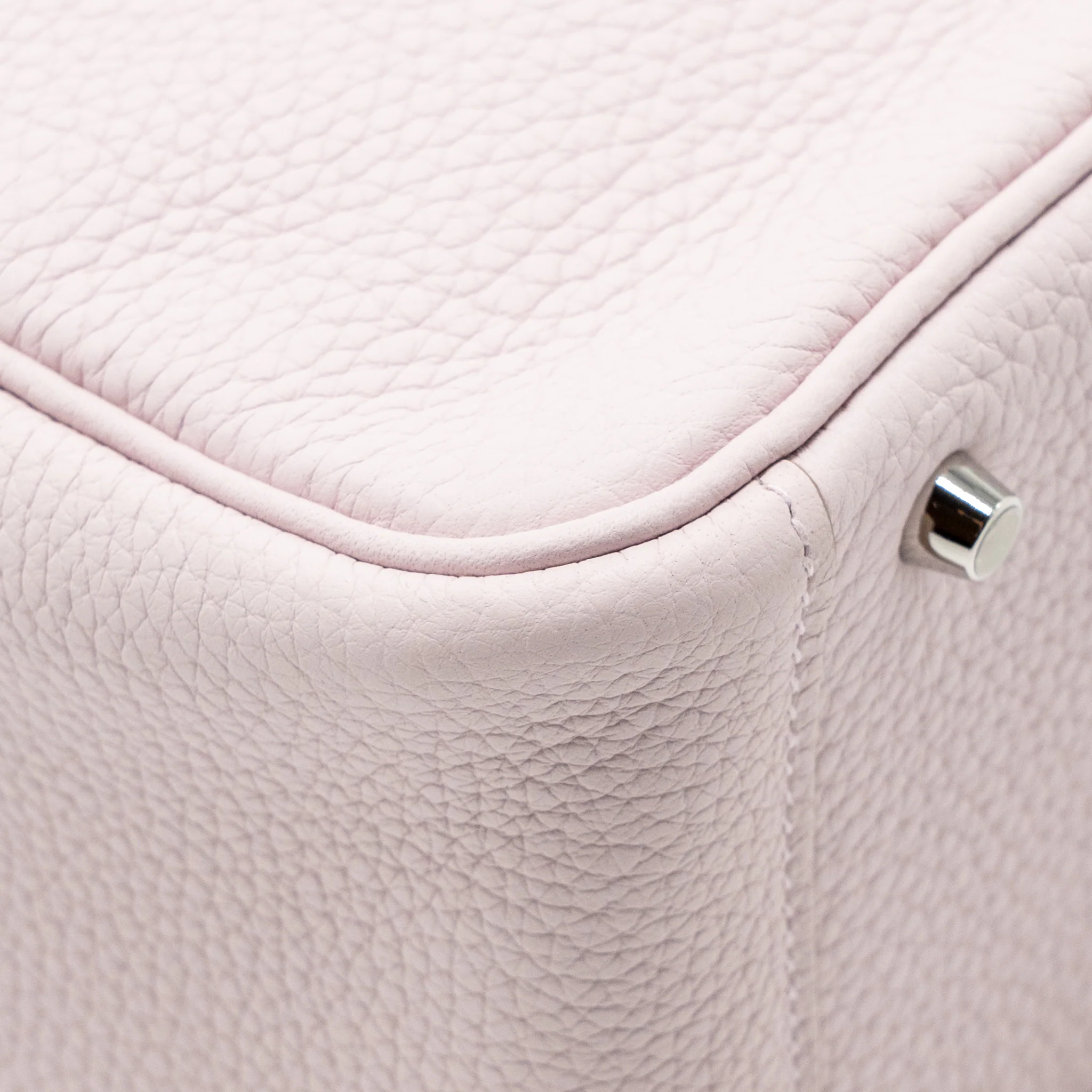Hermes Mini Lindy clemence Mauve Pale SHW Stamp W - Image 11