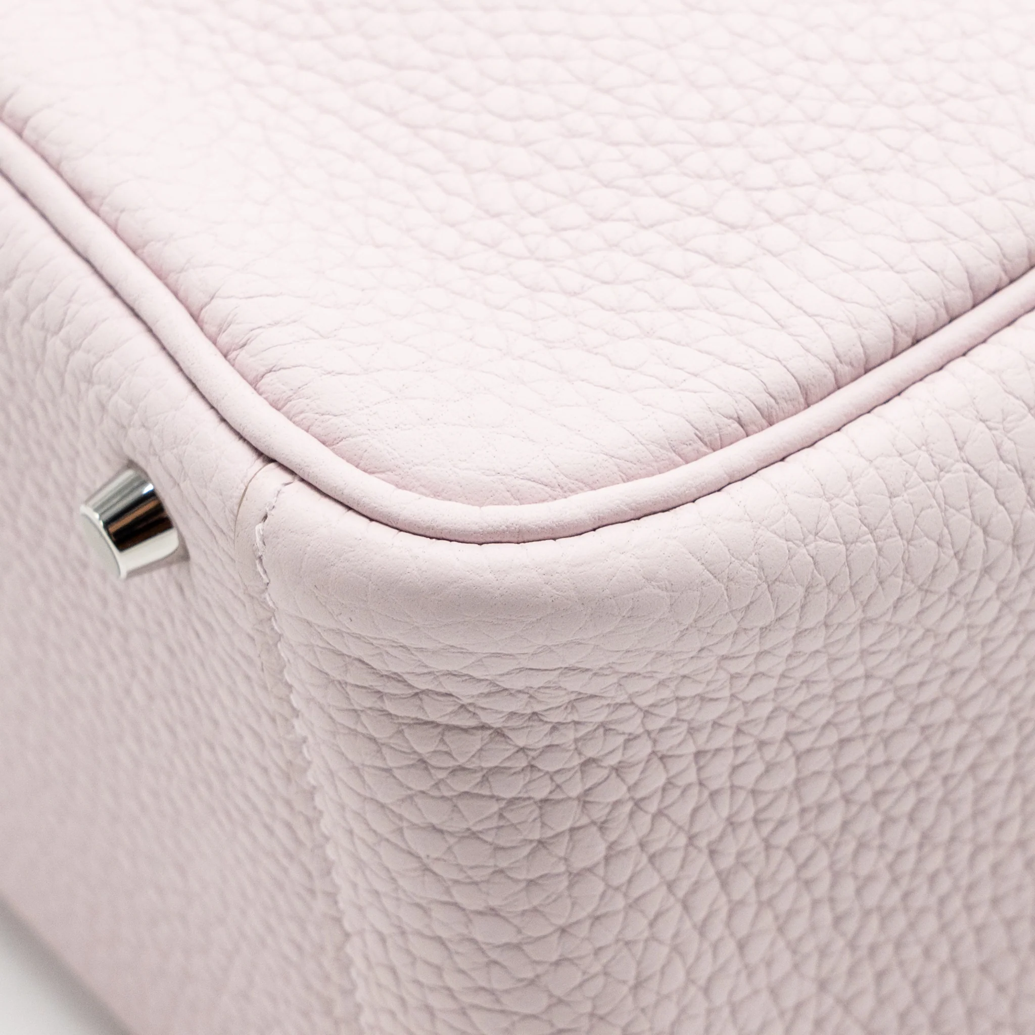 Hermes Mini Lindy clemence Mauve Pale SHW Stamp W - Image 12