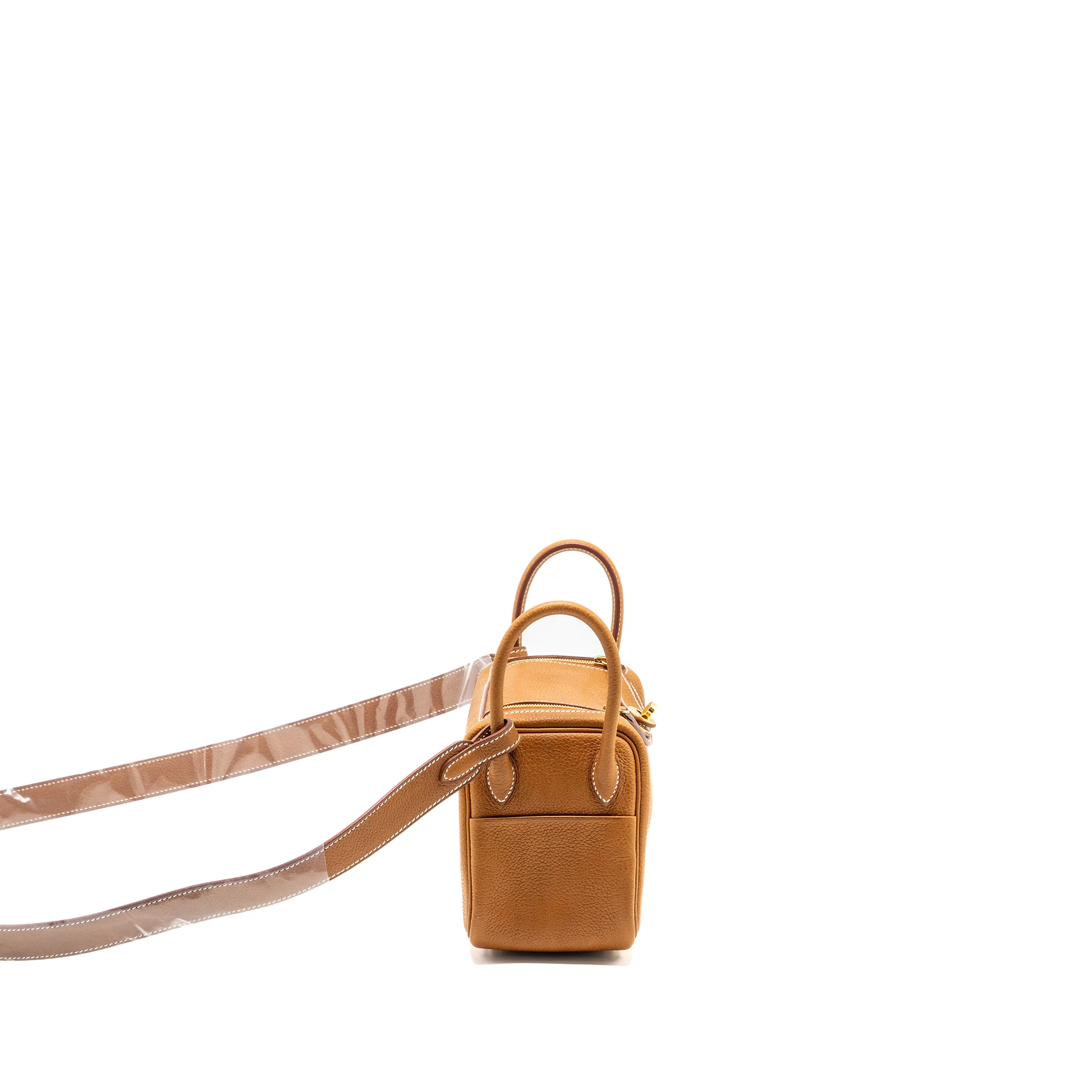 Hermes mini Lindy Barenia Faubourg Fauve GHW Stamp B - Image 3