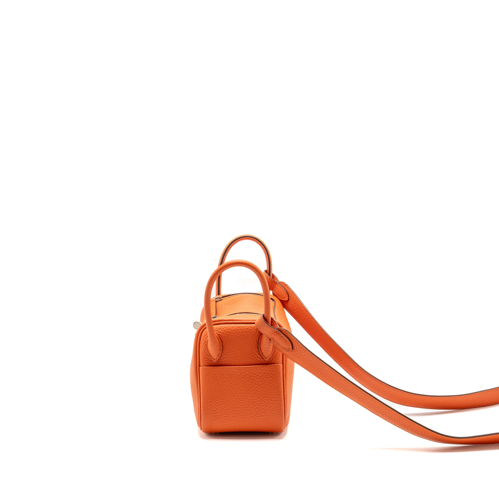 Hermes Mini Lindy Clemence 9J Feu SHW Stamp Y - Image 4