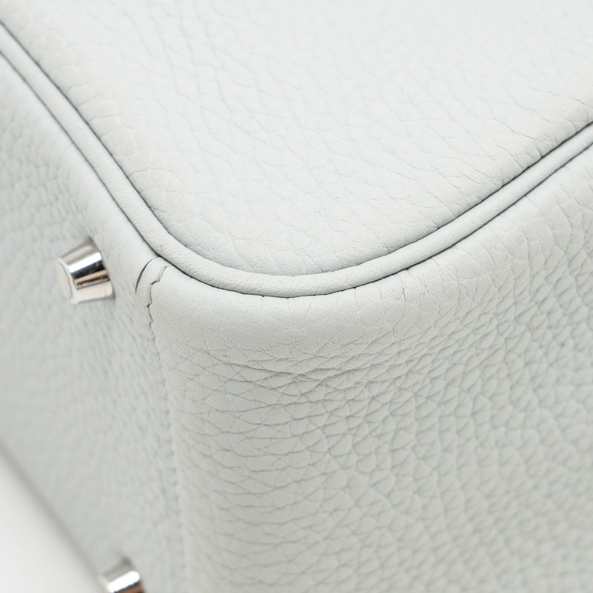 Hermes Mini Lindy clemence blue pale SHW stamp B - Image 10