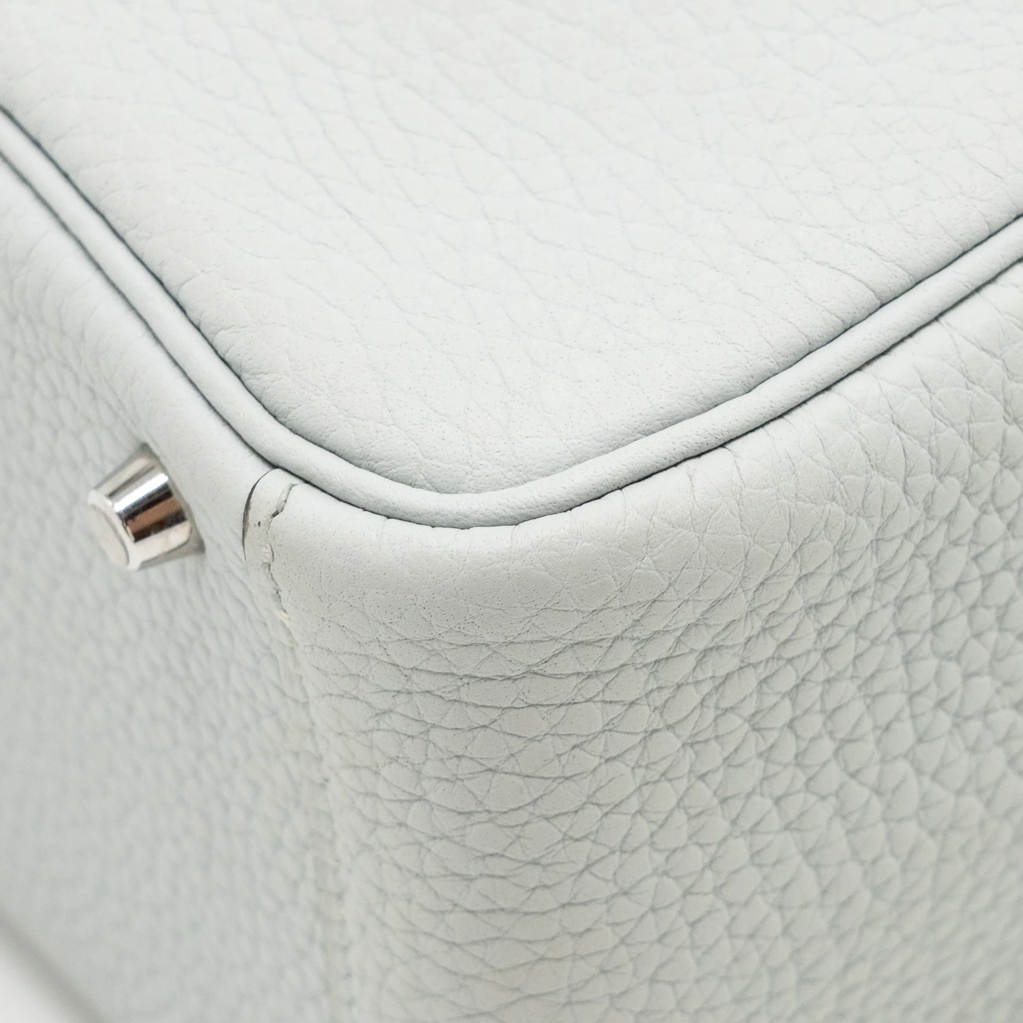 Hermes Mini Lindy clemence blue pale SHW stamp B - Image 12