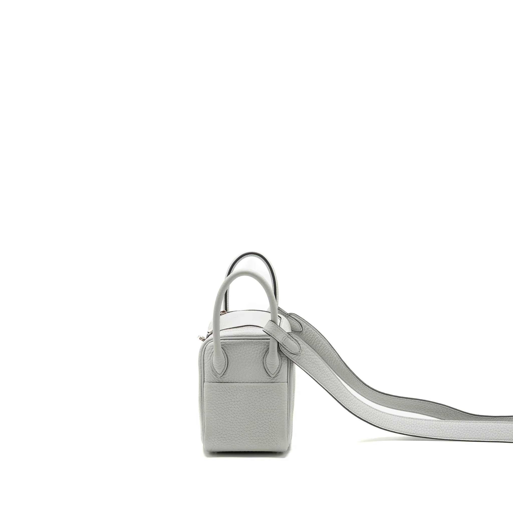 Hermes Mini Lindy clemence blue pale SHW stamp B - Image 4