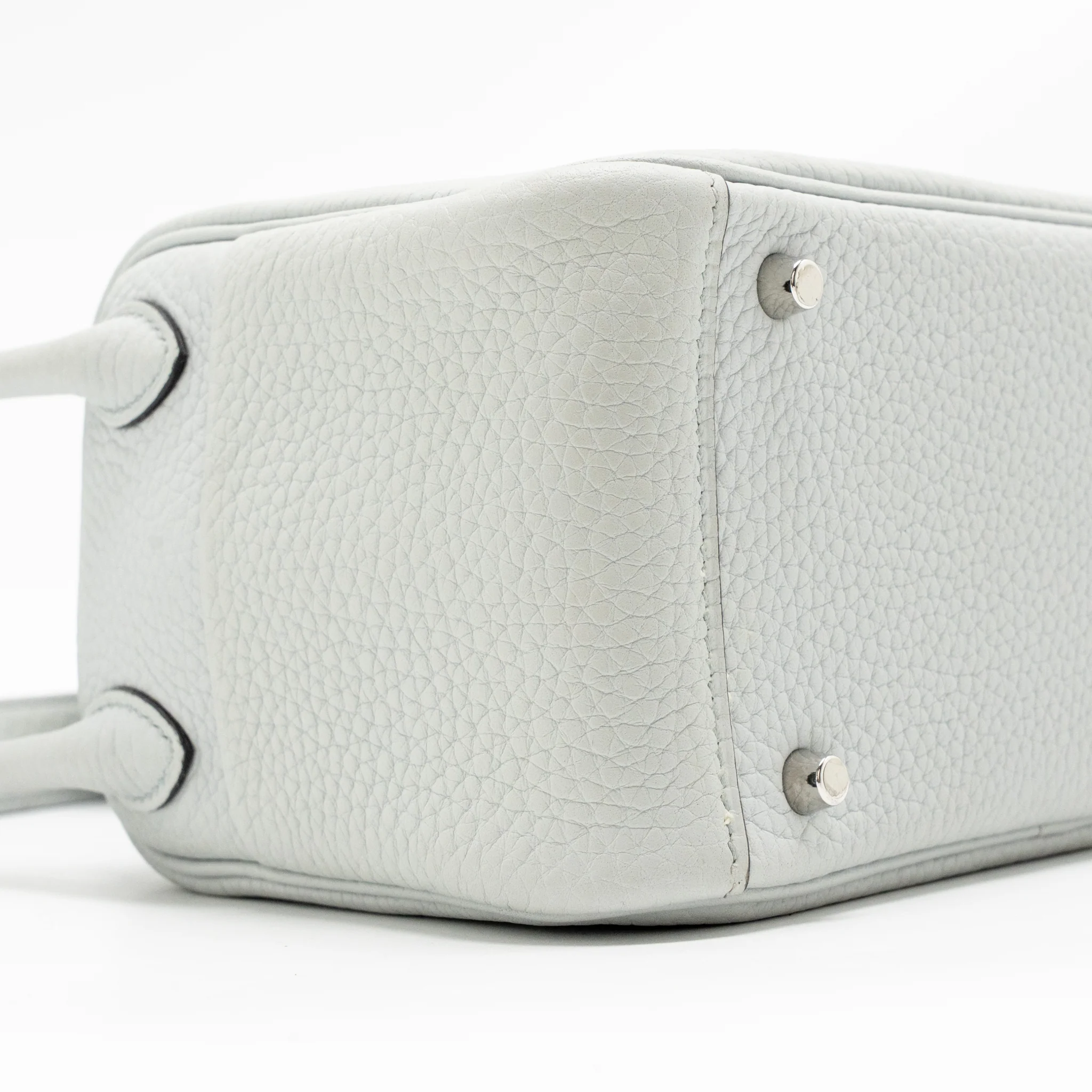 Hermes Mini Lindy clemence blue pale SHW stamp B - Image 7
