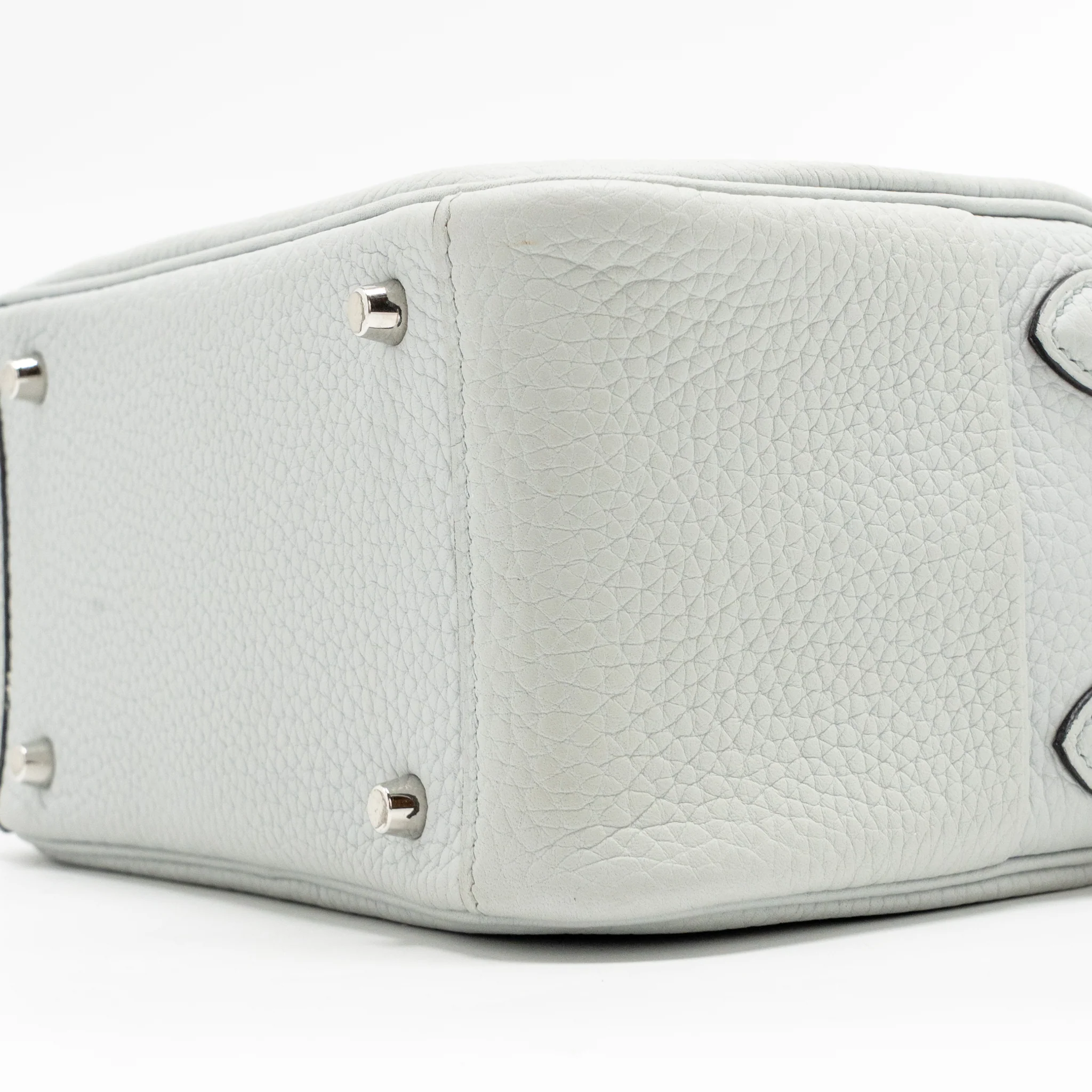 Hermes Mini Lindy clemence blue pale SHW stamp B - Image 8