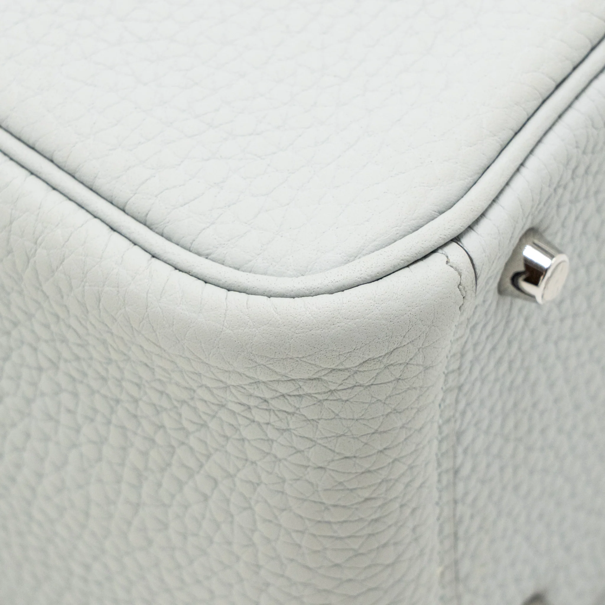 Hermes Mini Lindy clemence blue pale SHW stamp B - Image 9