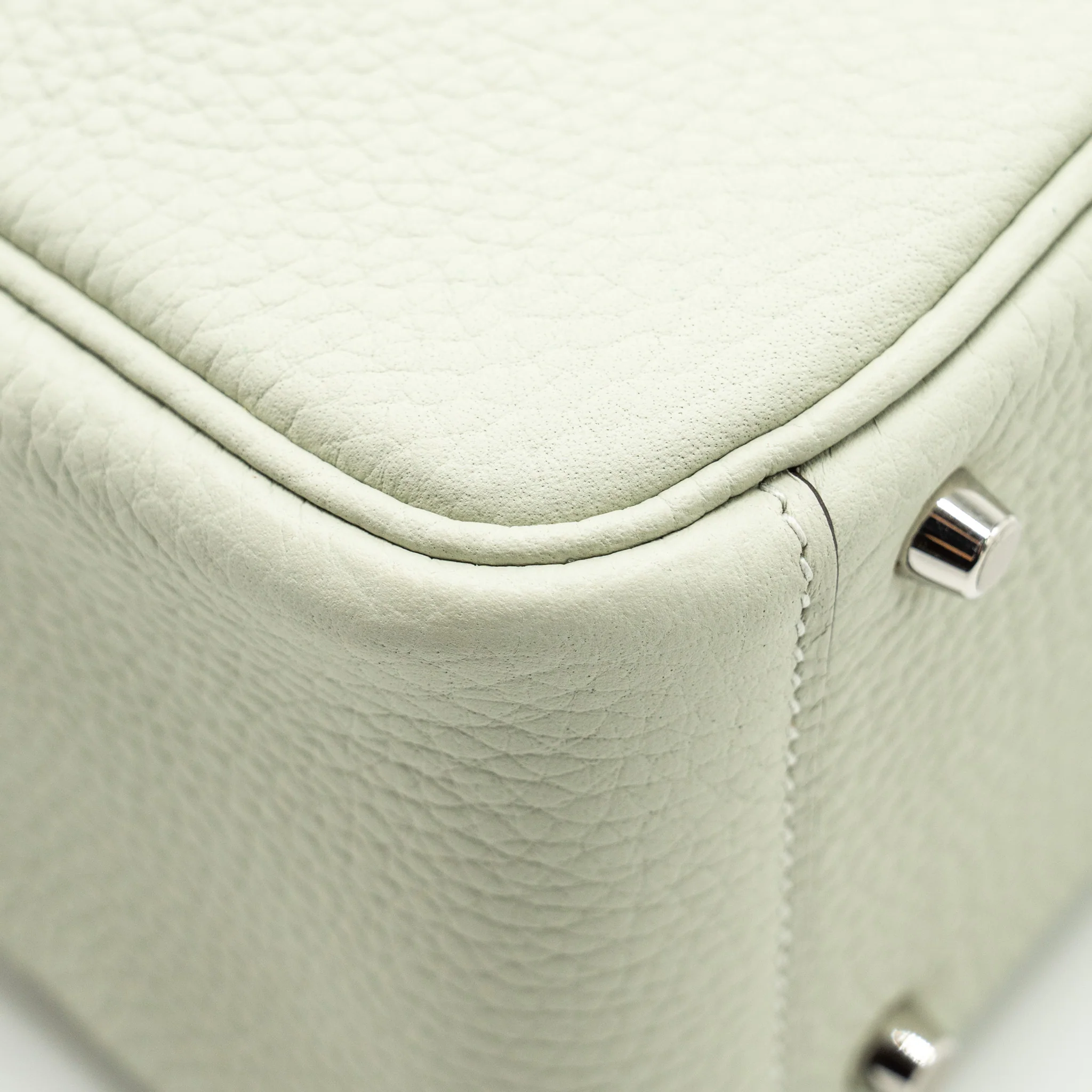 Hermes Mini Lindy clemence gris neve SHW stamp B - Image 12