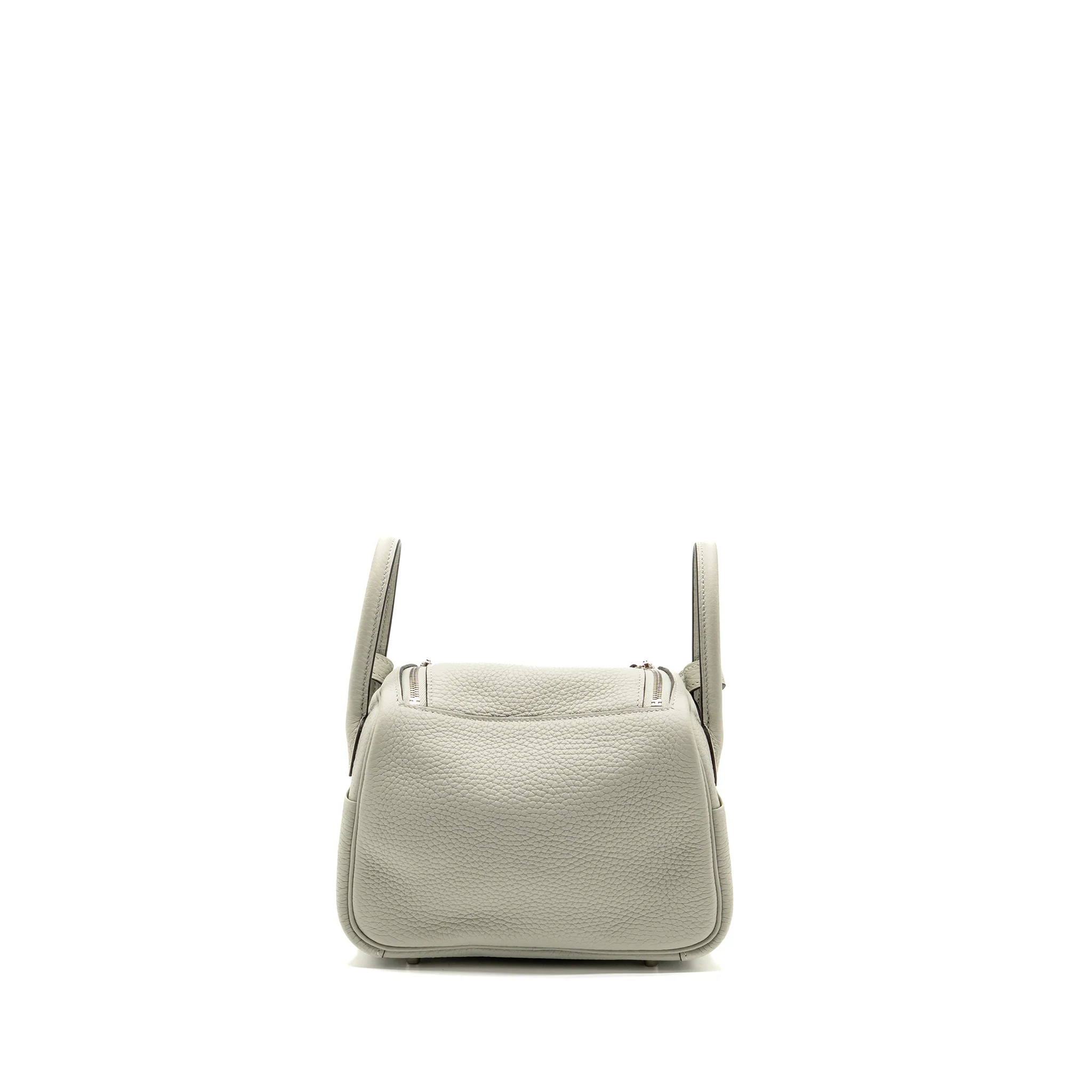 Hermes Mini Lindy Clemence Gris Neve SHW stamp B - Image 2