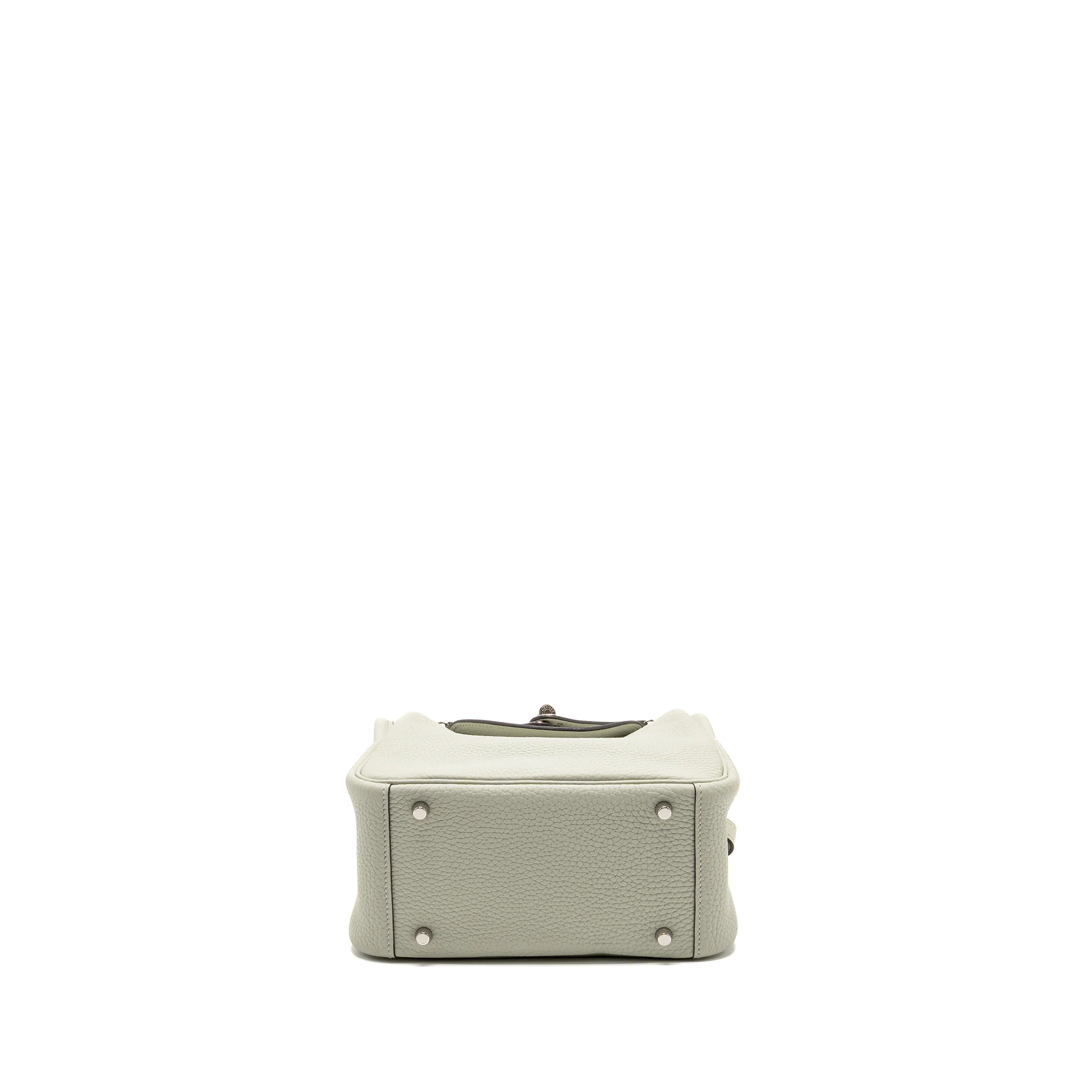 Hermes Mini Lindy Clemence Gris Neve SHW stamp B - Image 5
