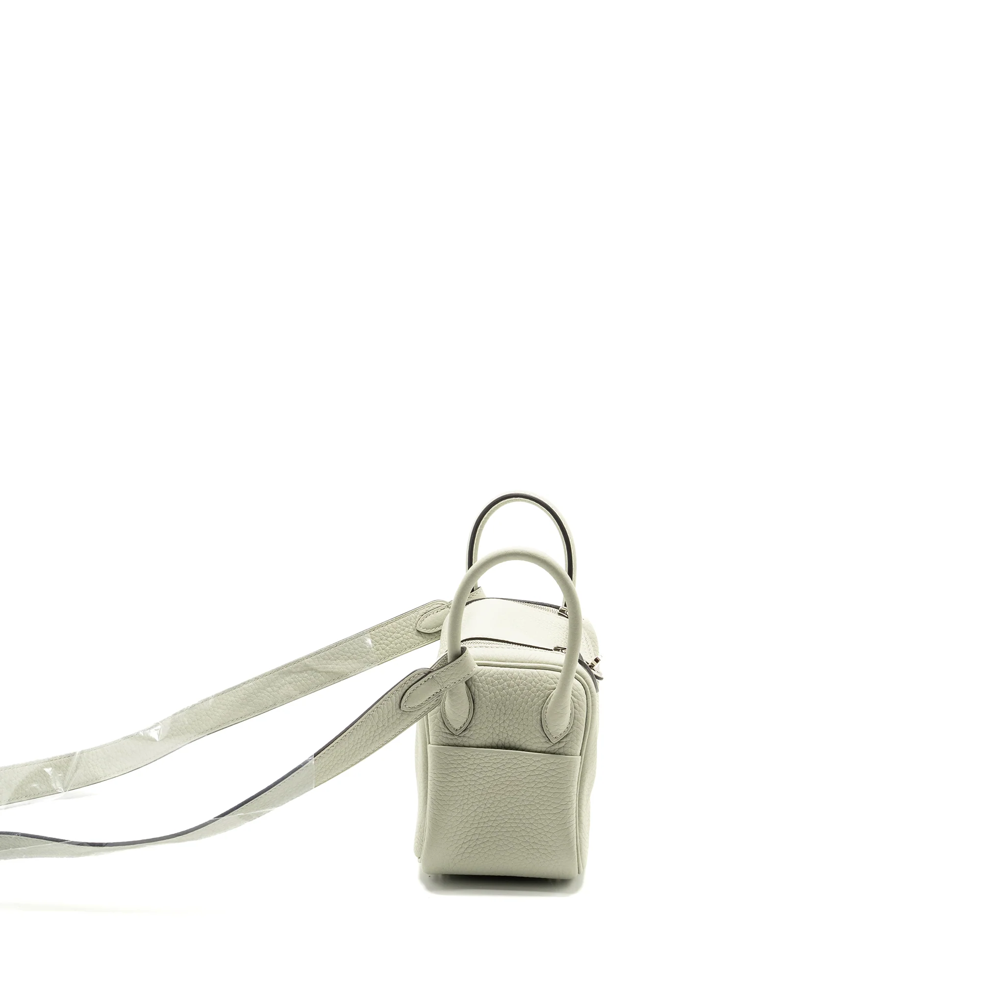Hermes Mini Lindy clemence gris neve SHW stamp B - Image 3
