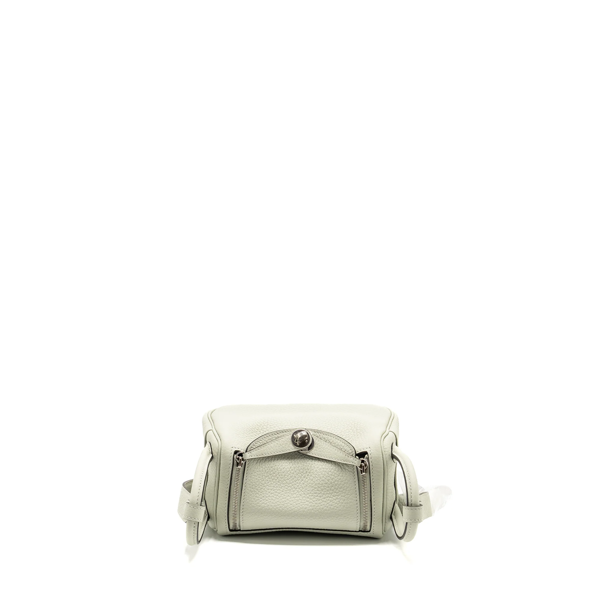 Hermes Mini Lindy clemence gris neve SHW stamp B - Image 5