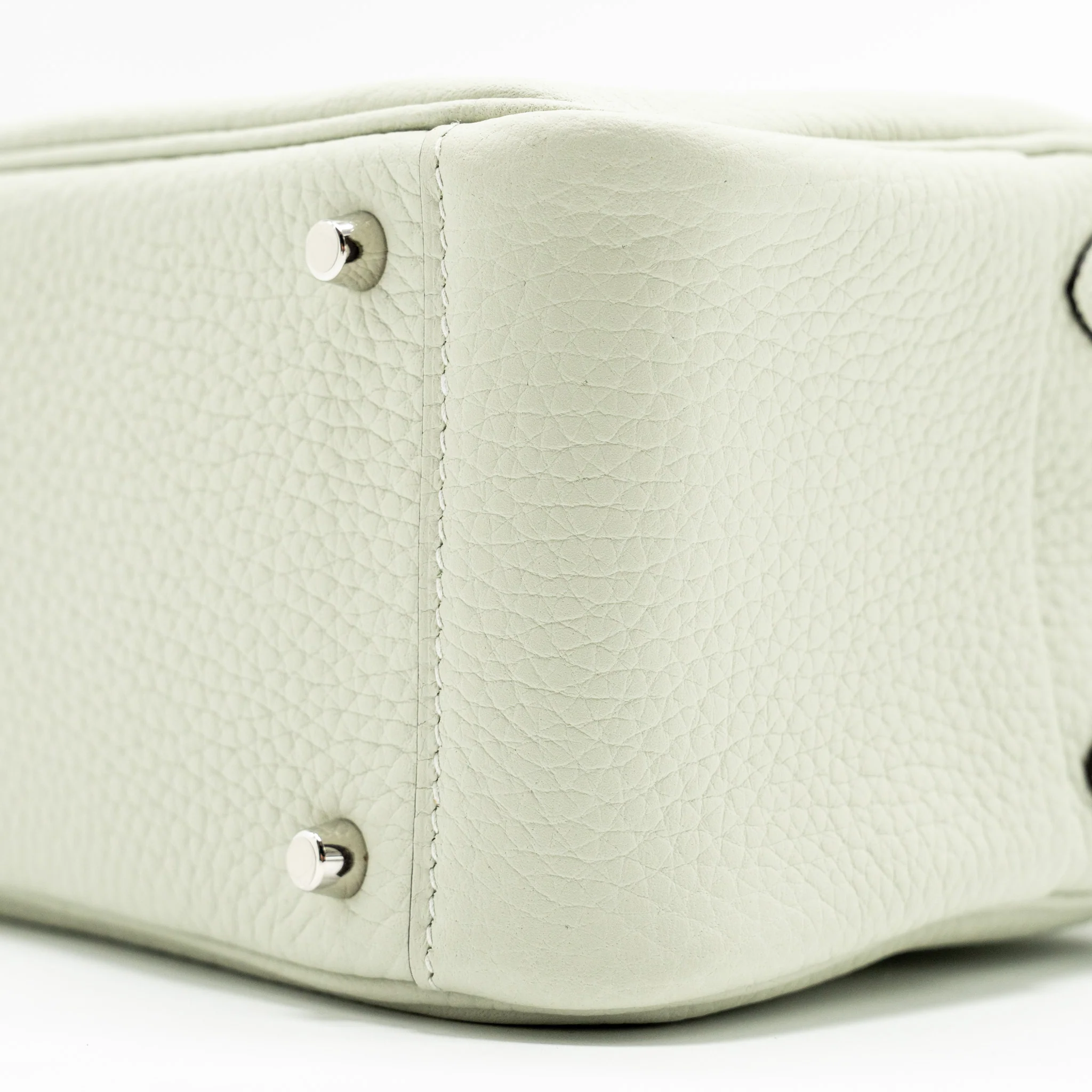 Hermes Mini Lindy clemence gris neve SHW stamp B - Image 8