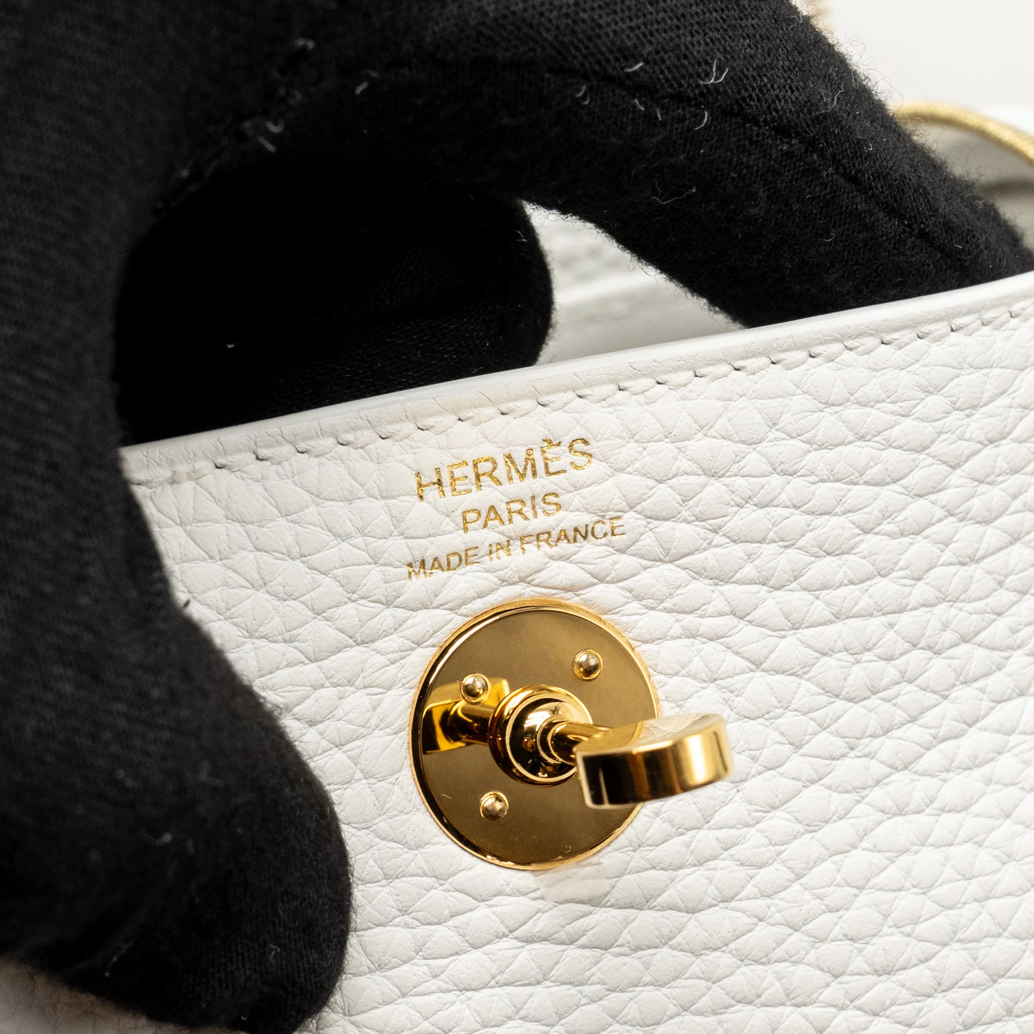 Hermes Mini Lindy clemence New White GHW stamp W - Image 15