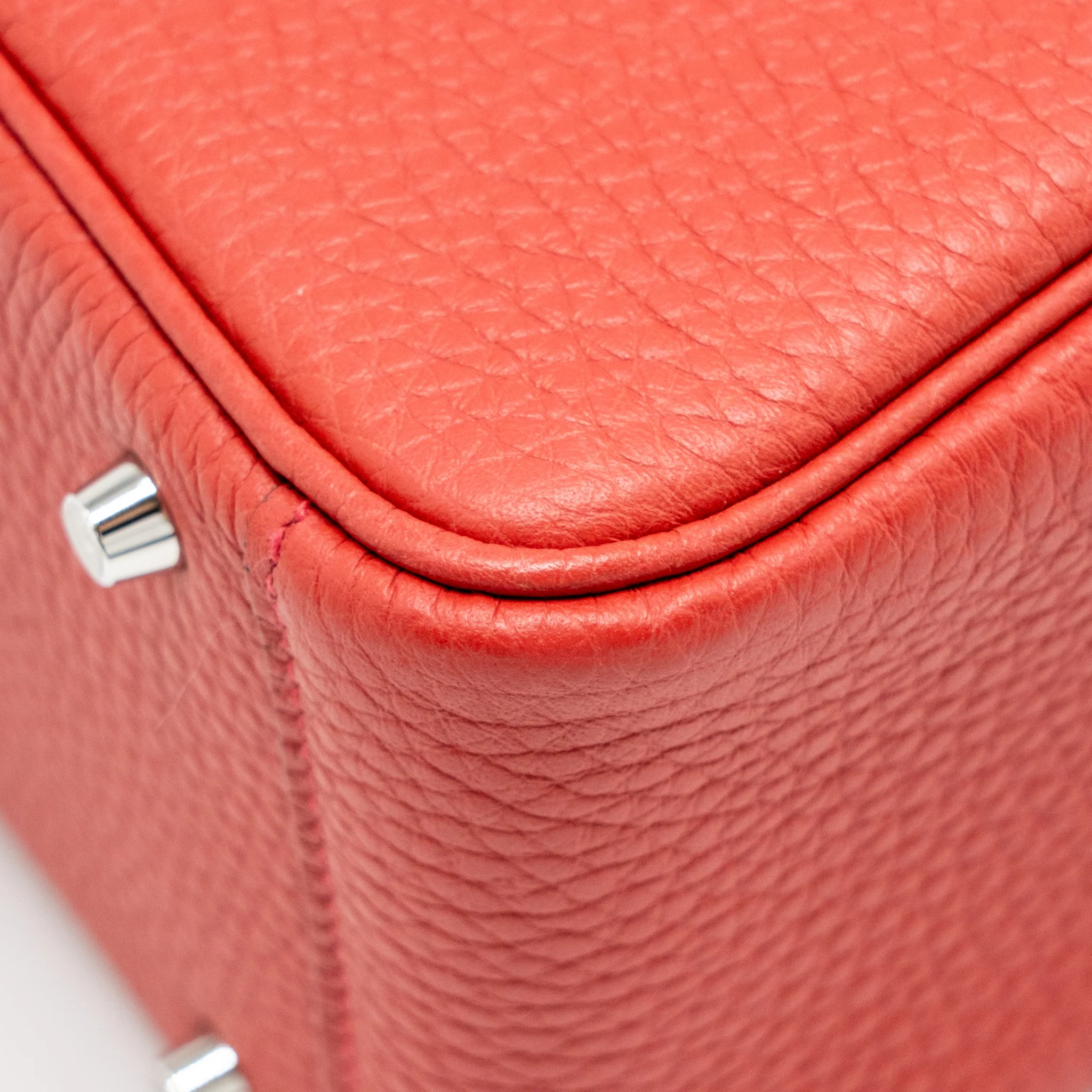 Hermes Mini Lindy Clemence Vermillon SHW Stamp B - Image 11