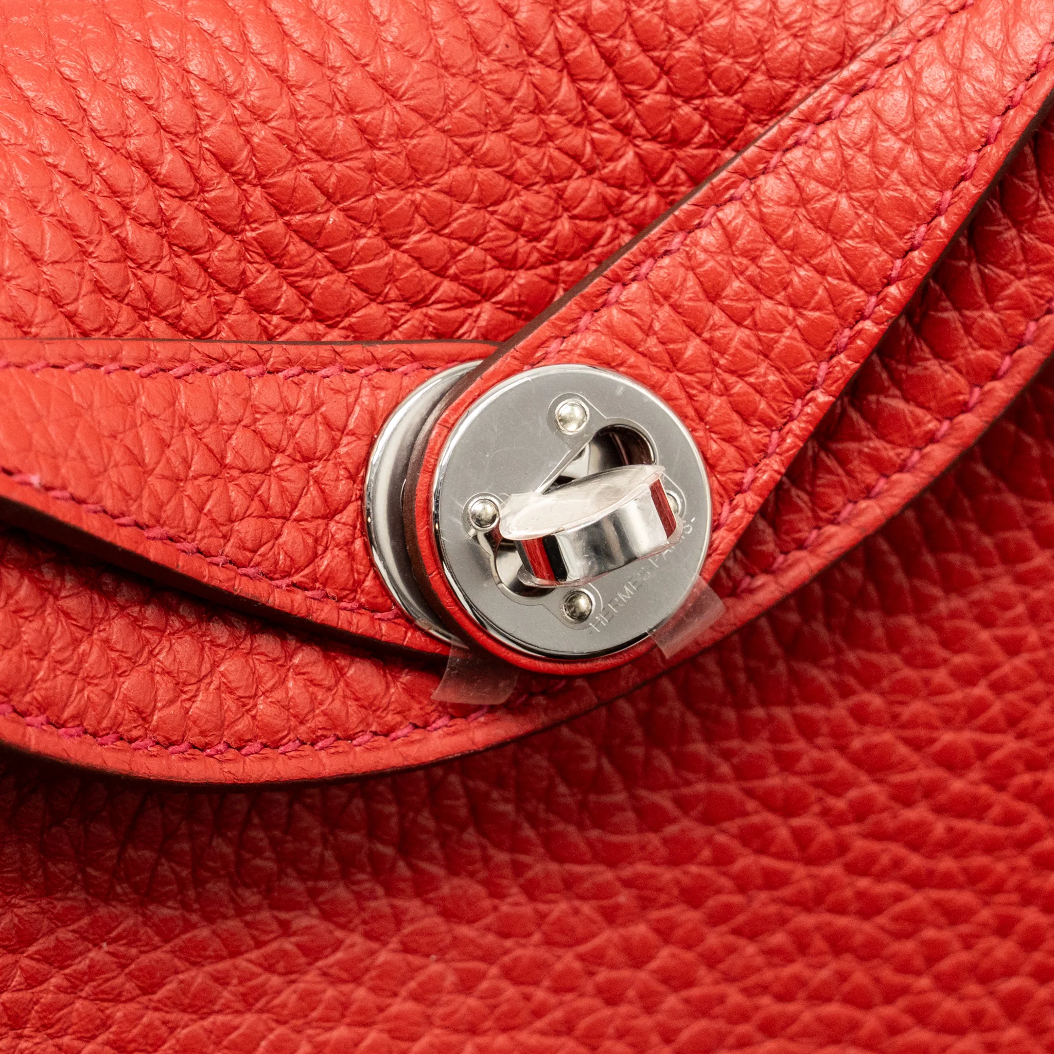 Hermes Mini Lindy Clemence Vermillon SHW Stamp B - Image 13