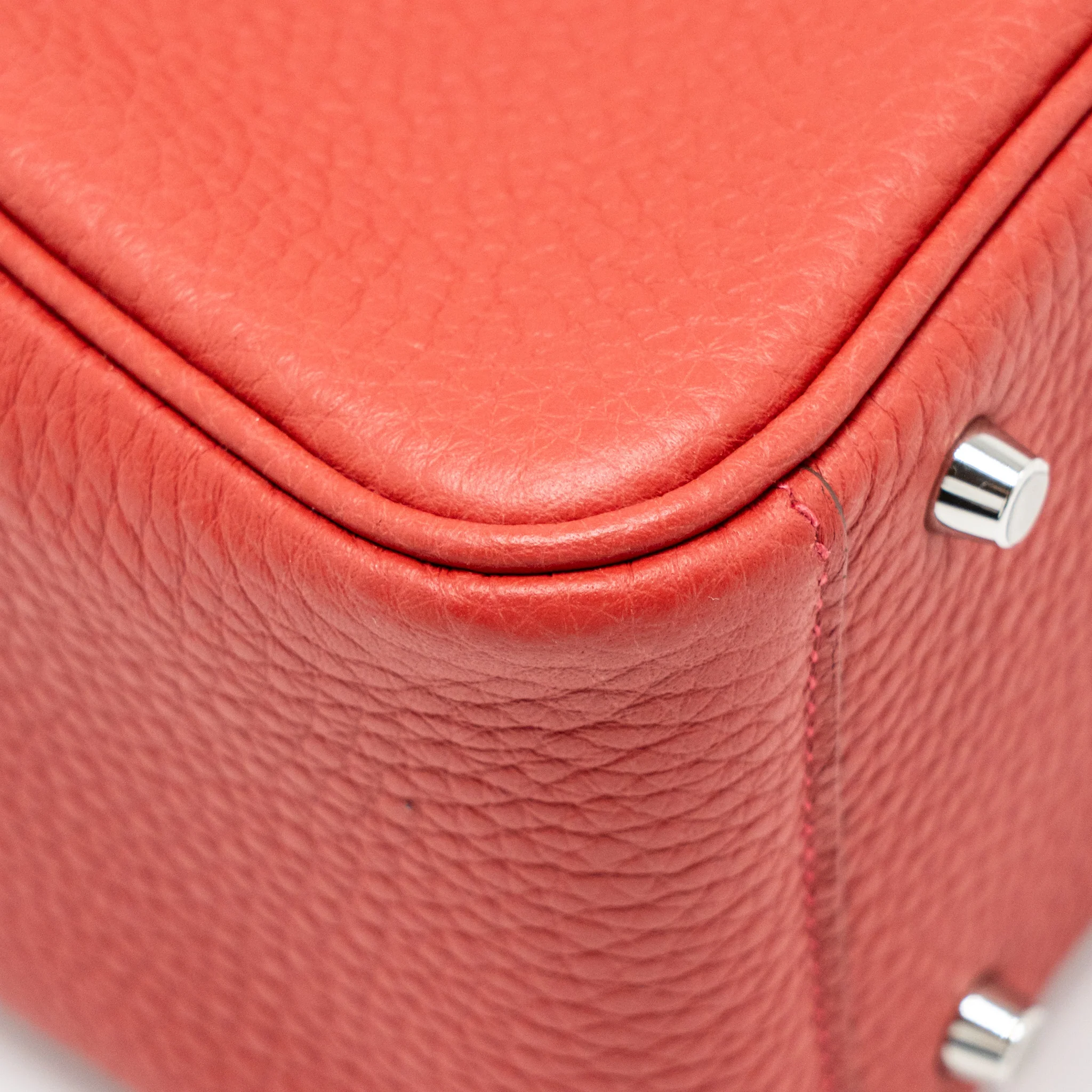 Hermes Mini Lindy Clemence Vermillon SHW Stamp B - Image 8