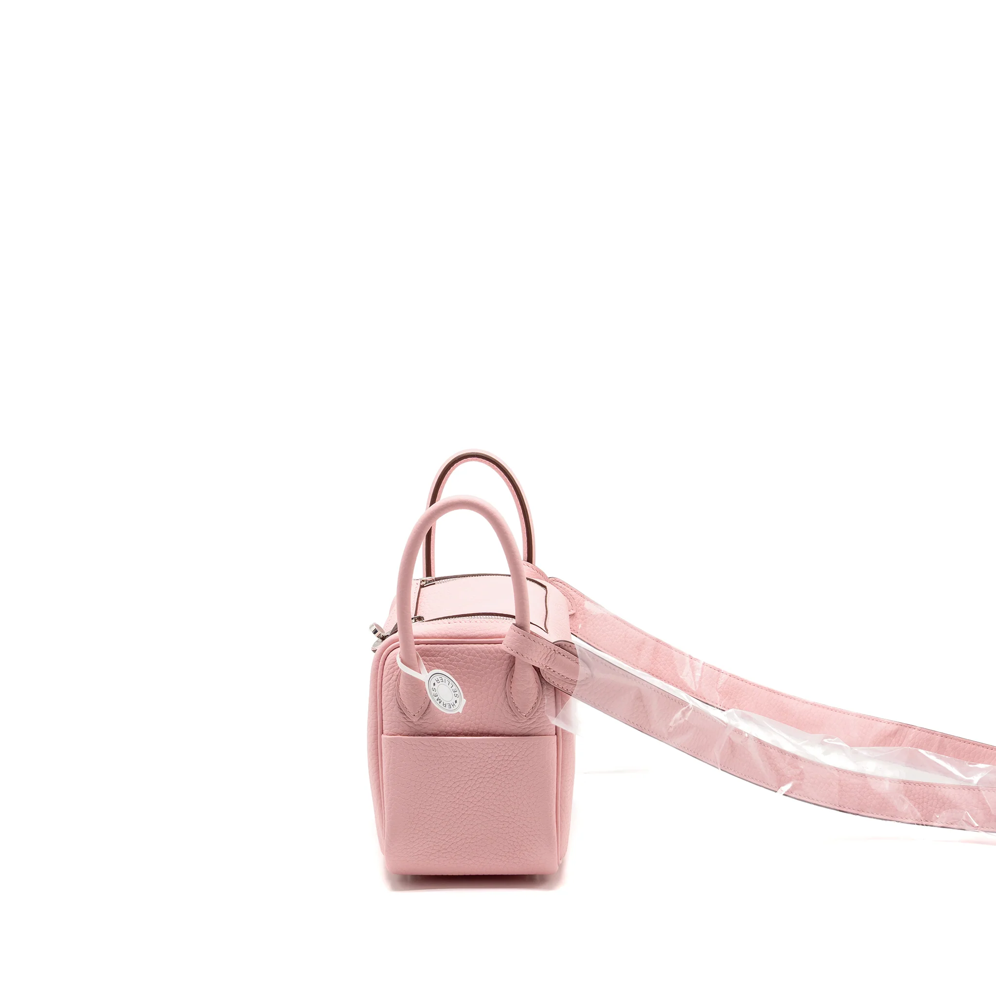 Hermes mini lindy II clemence 3Q rose sakura SHW stamp K - Image 4